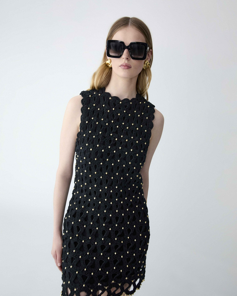 CAROLINA HERRERA Crocheted Sleeveless Mini Dress outlook