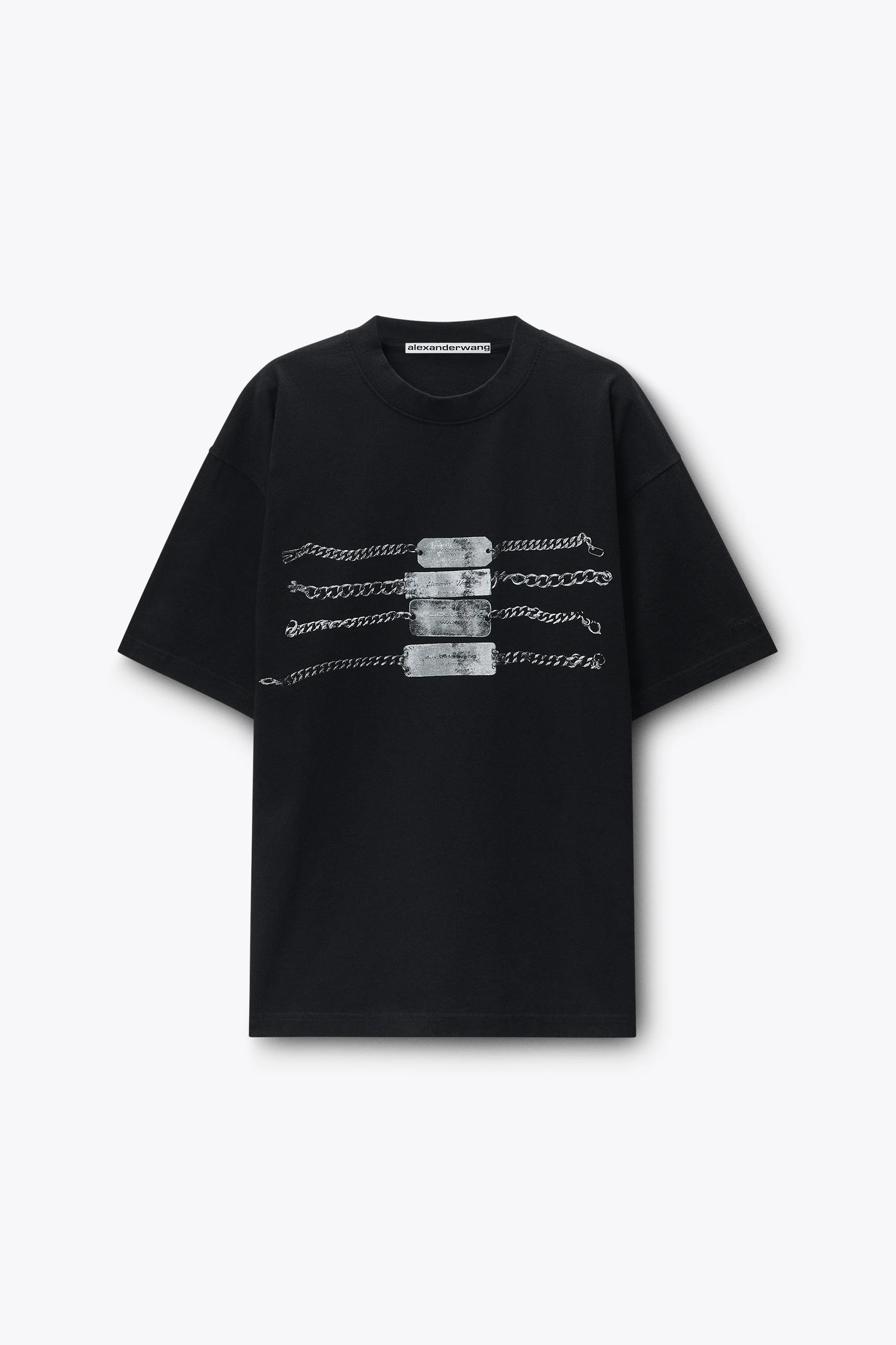 Short Sleeve Chain Graphic Tee in Jersey Oversized - 1