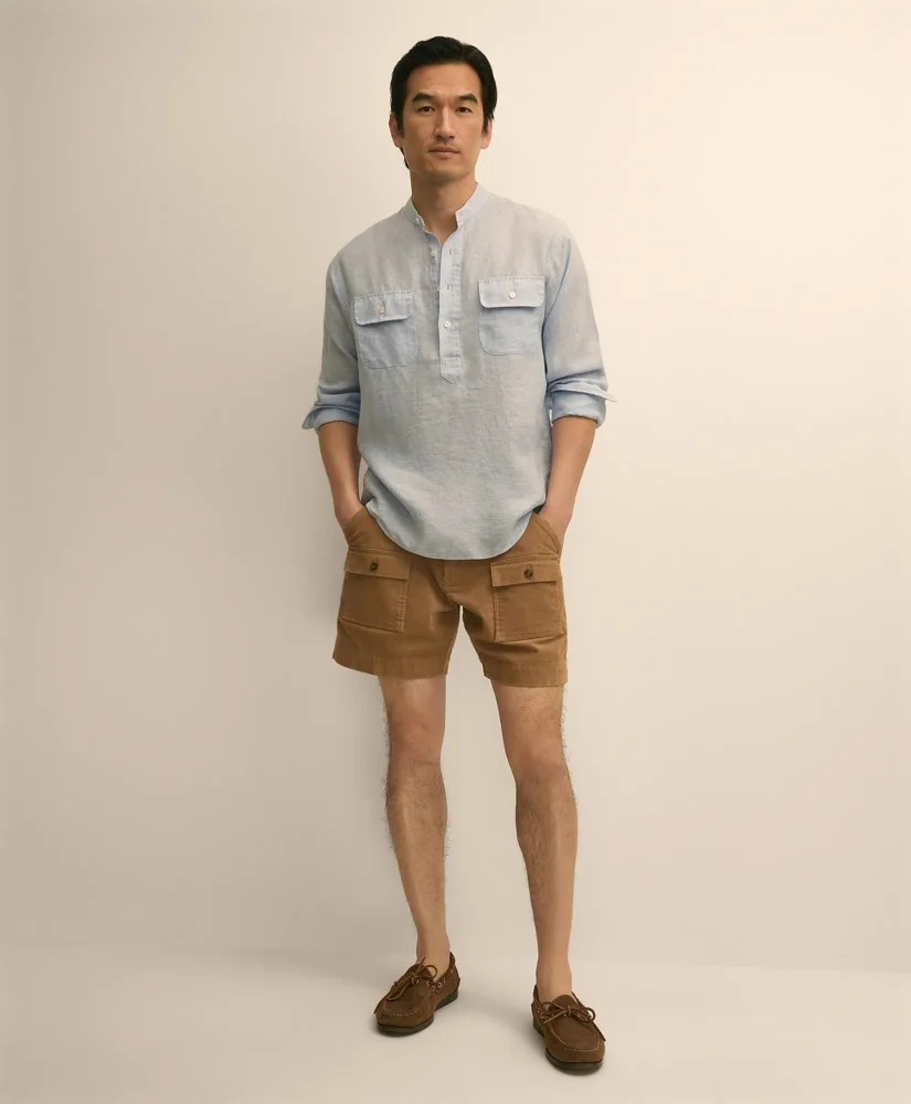 6.5" Cotton Corduroy Camp Shorts - 1