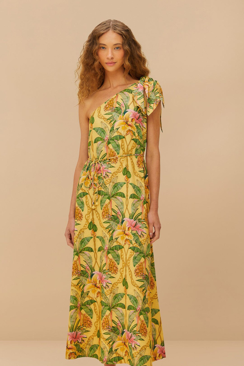 FARM RIO Yellow Tropical Paradise Lenzing™ Ecovero™ Euroflax™ Maxi Dress outlook