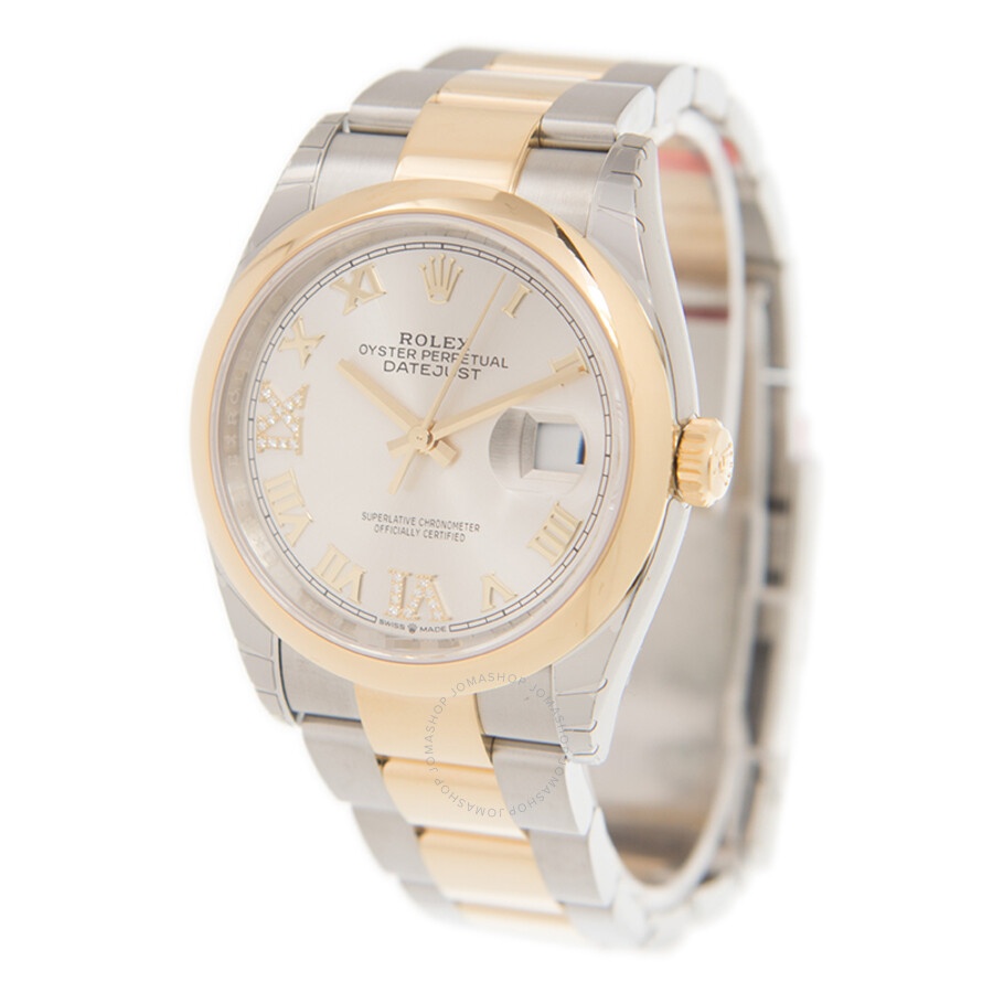 Rolex Datejust 36 Silver Diamond Dial Automatic Men's Steel and 18k Yellow Gold Oyster Watch 126203S - 4