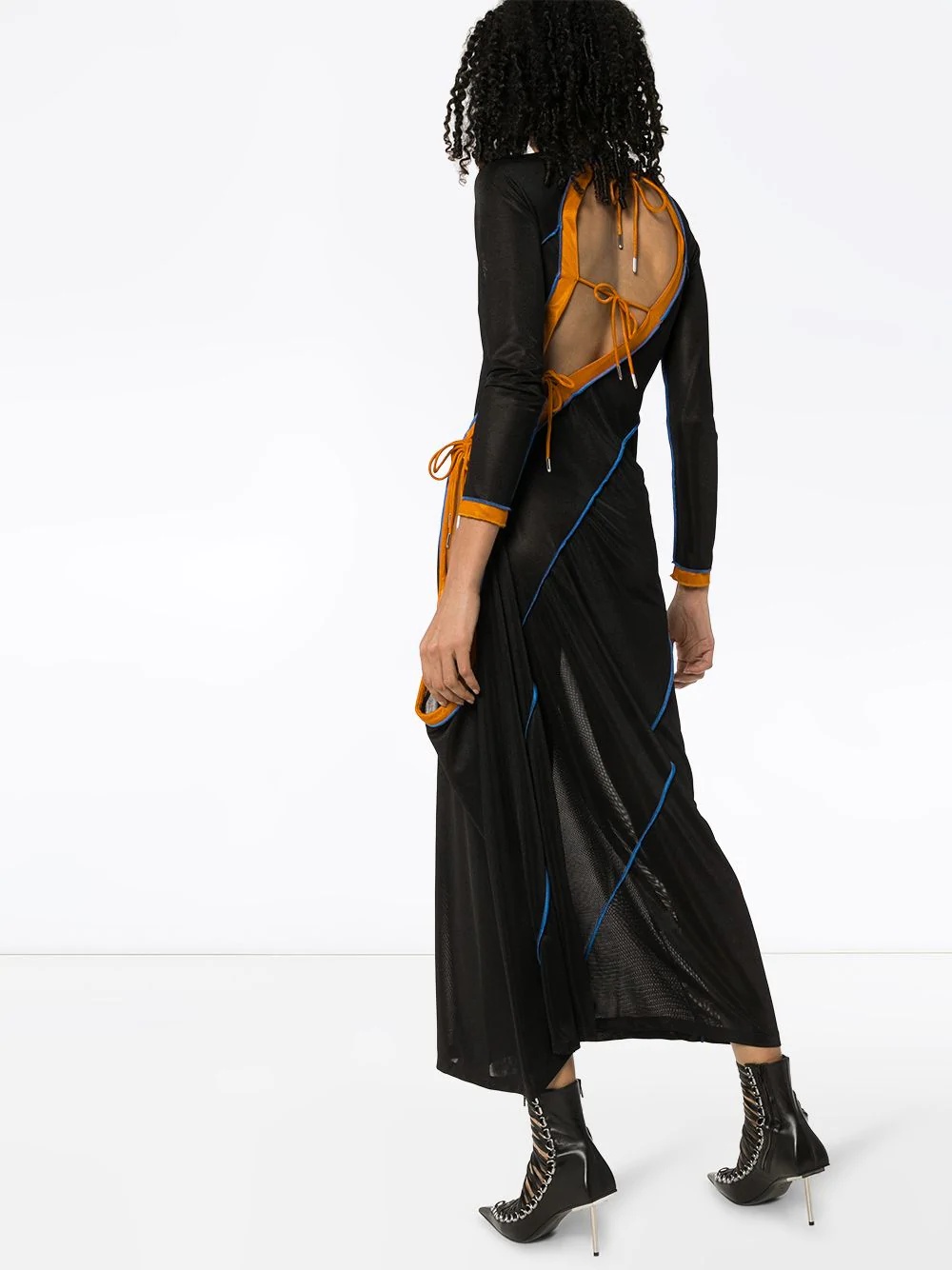 asymmetric tie-fastening dress - 3