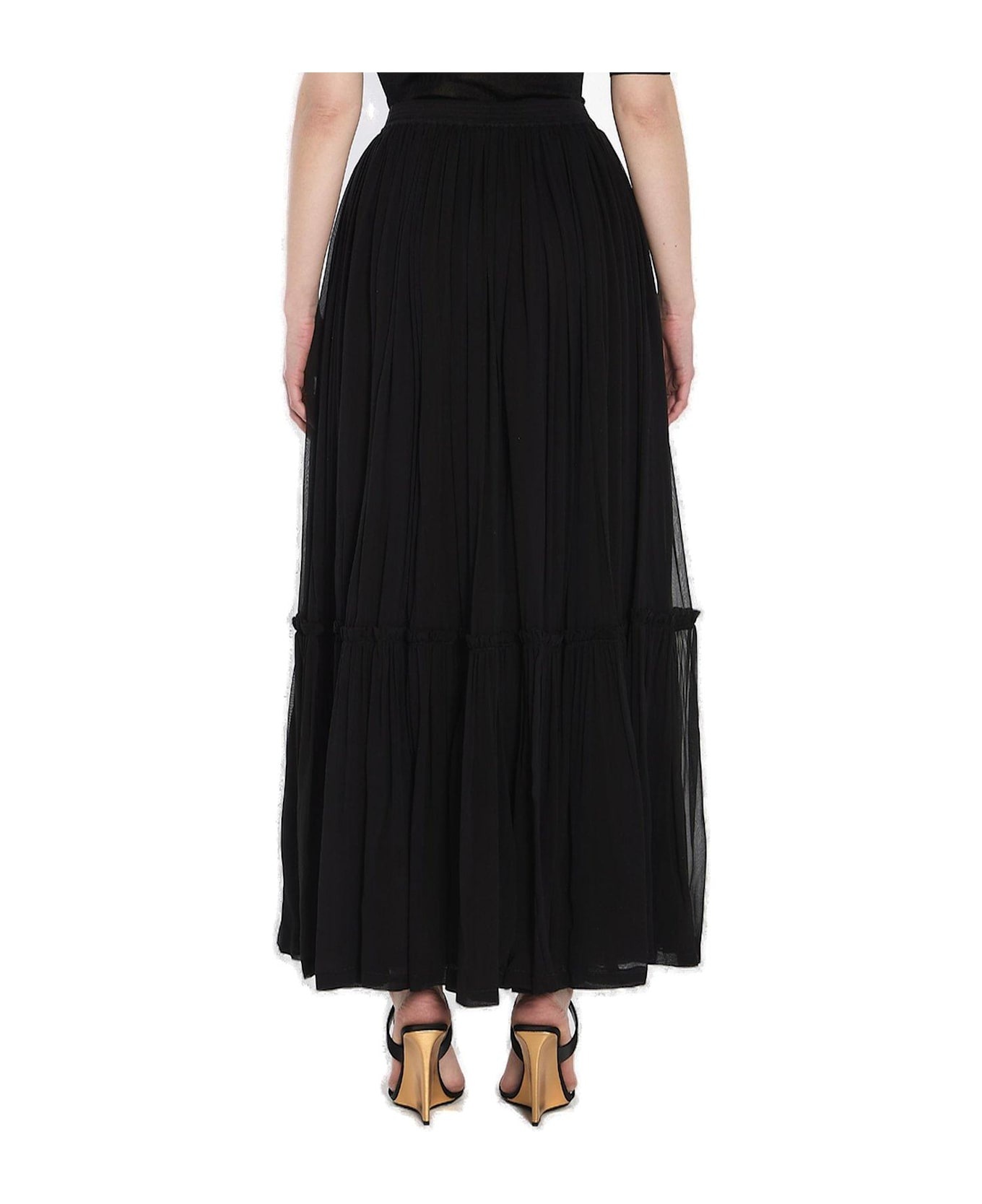 Ruffled High Waist Long Skirt - 2