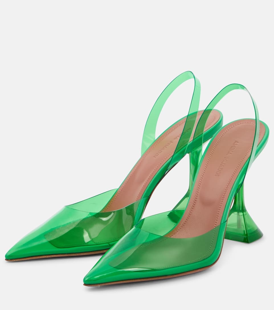 Holli Glass PVC slingback pumps - 5