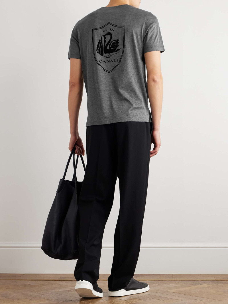 Canali Logo-Embroidered Printed Cotton and Silk-Blend Jersey T-Shirt outlook