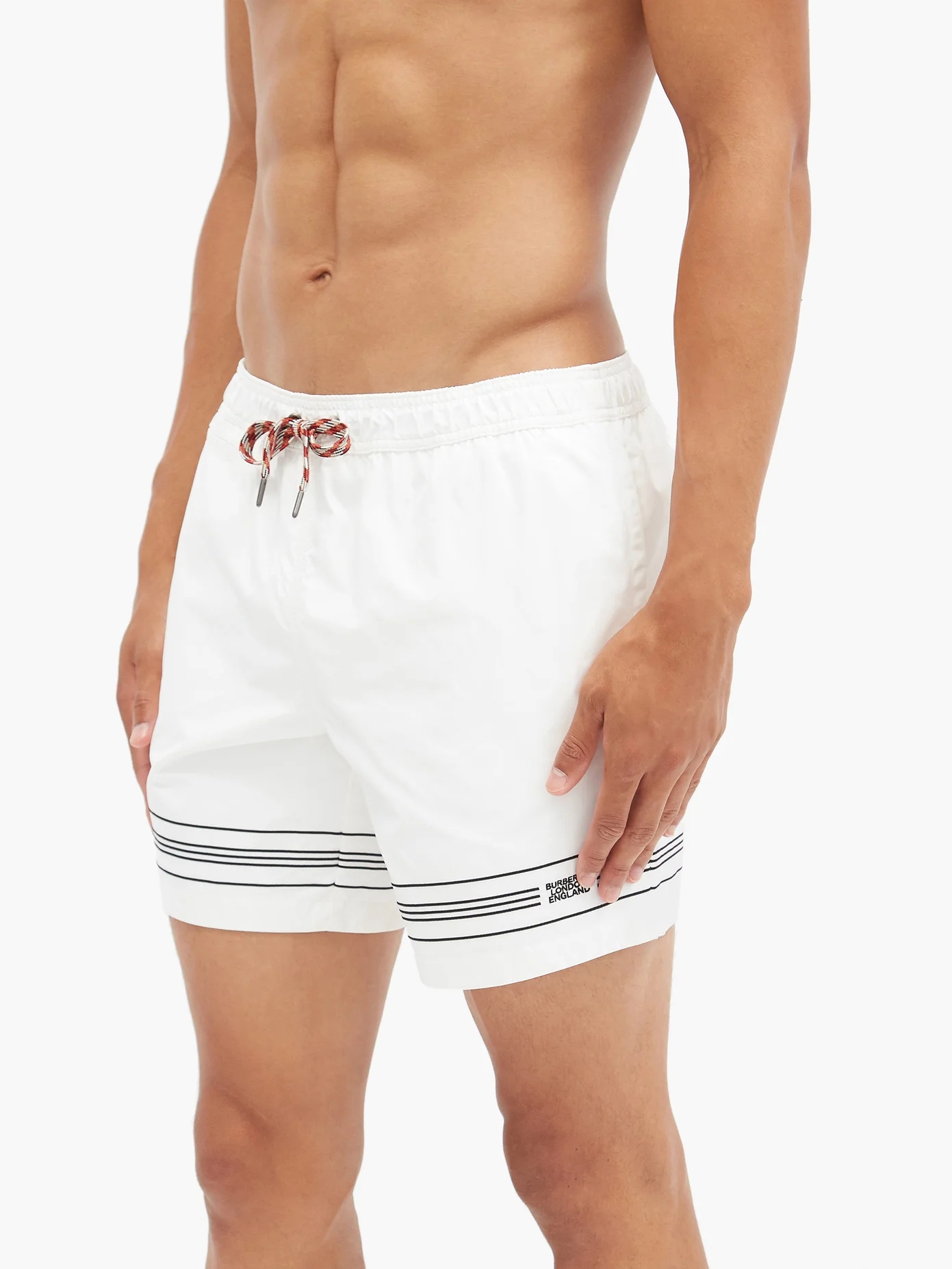 Martin logo-embroidered shell swim shorts - 4