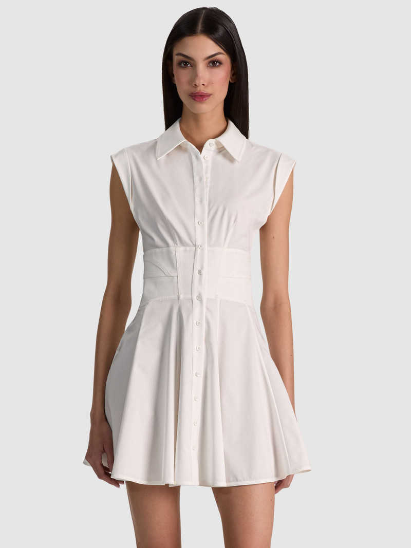 KIM CORSET SHIRT DRESS - OFF WHITE 5