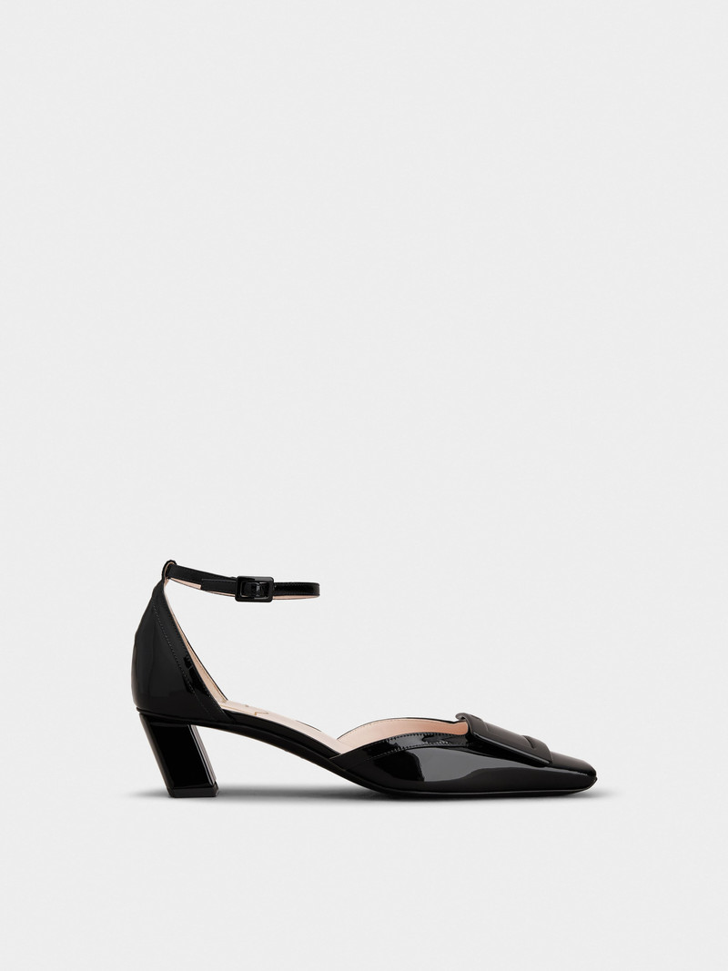 Belle Vivier Ankle Strap Lacquered Buckle Pumps in Patent Leather - 1