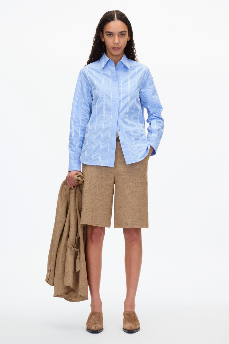 Relax Fit Poplin Shirt with Wave Embroidery 1