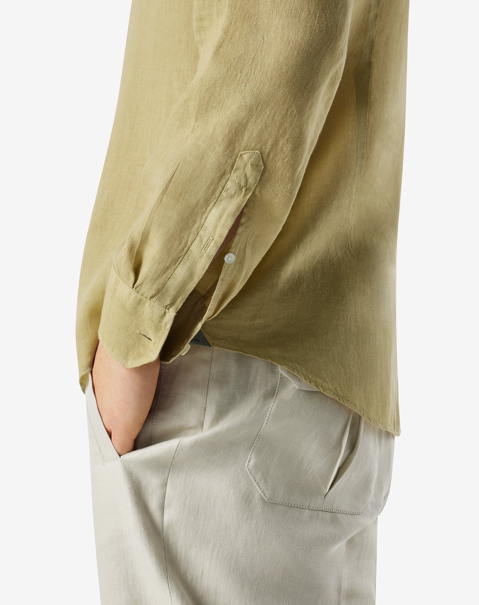 Yellow pure linen shirt - 4