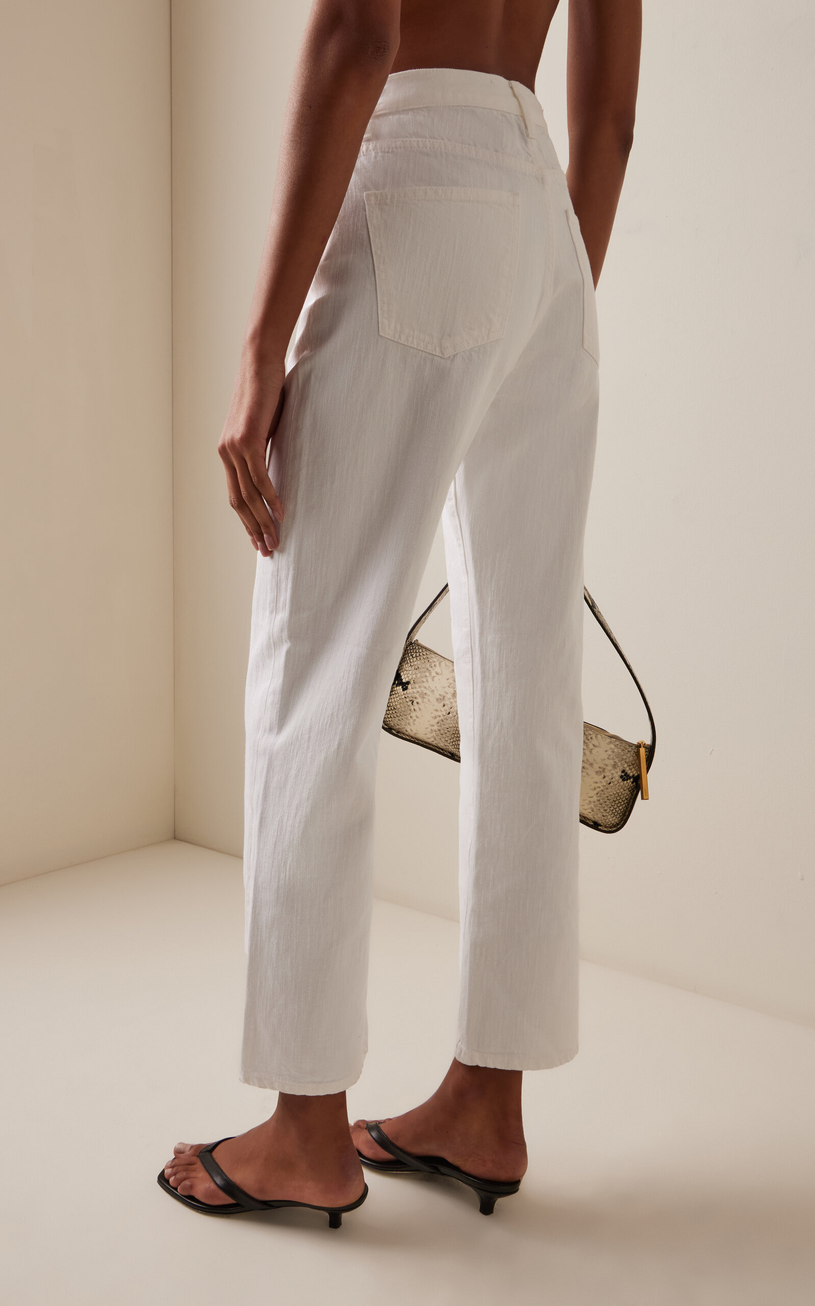Sade Rigid Mid-Rise Straight-Leg Jeans ivory - 4