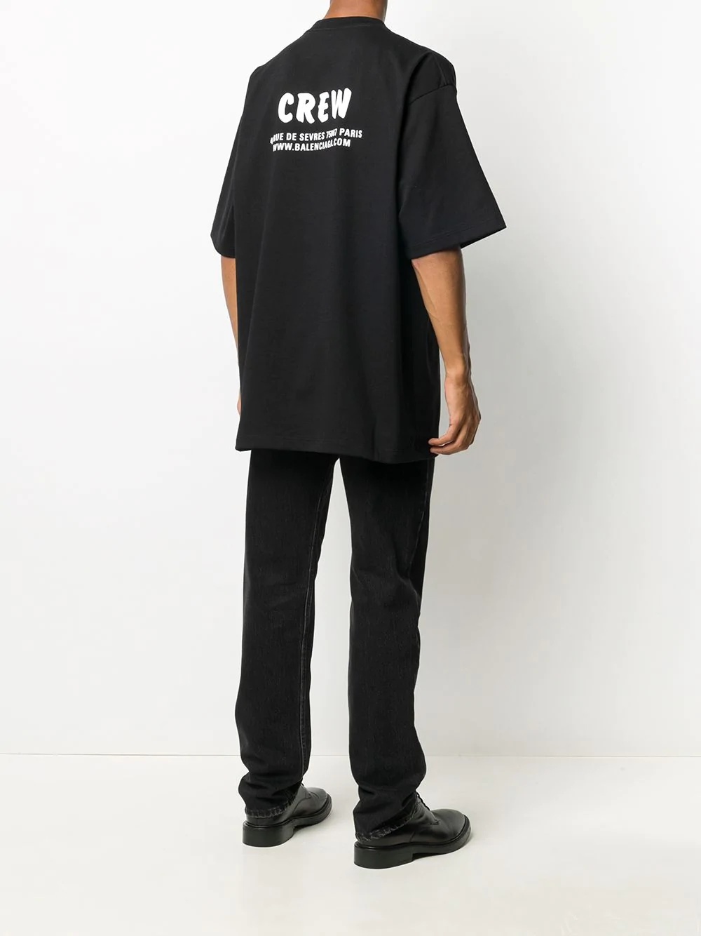 Crew print oversized T-shirt - 4