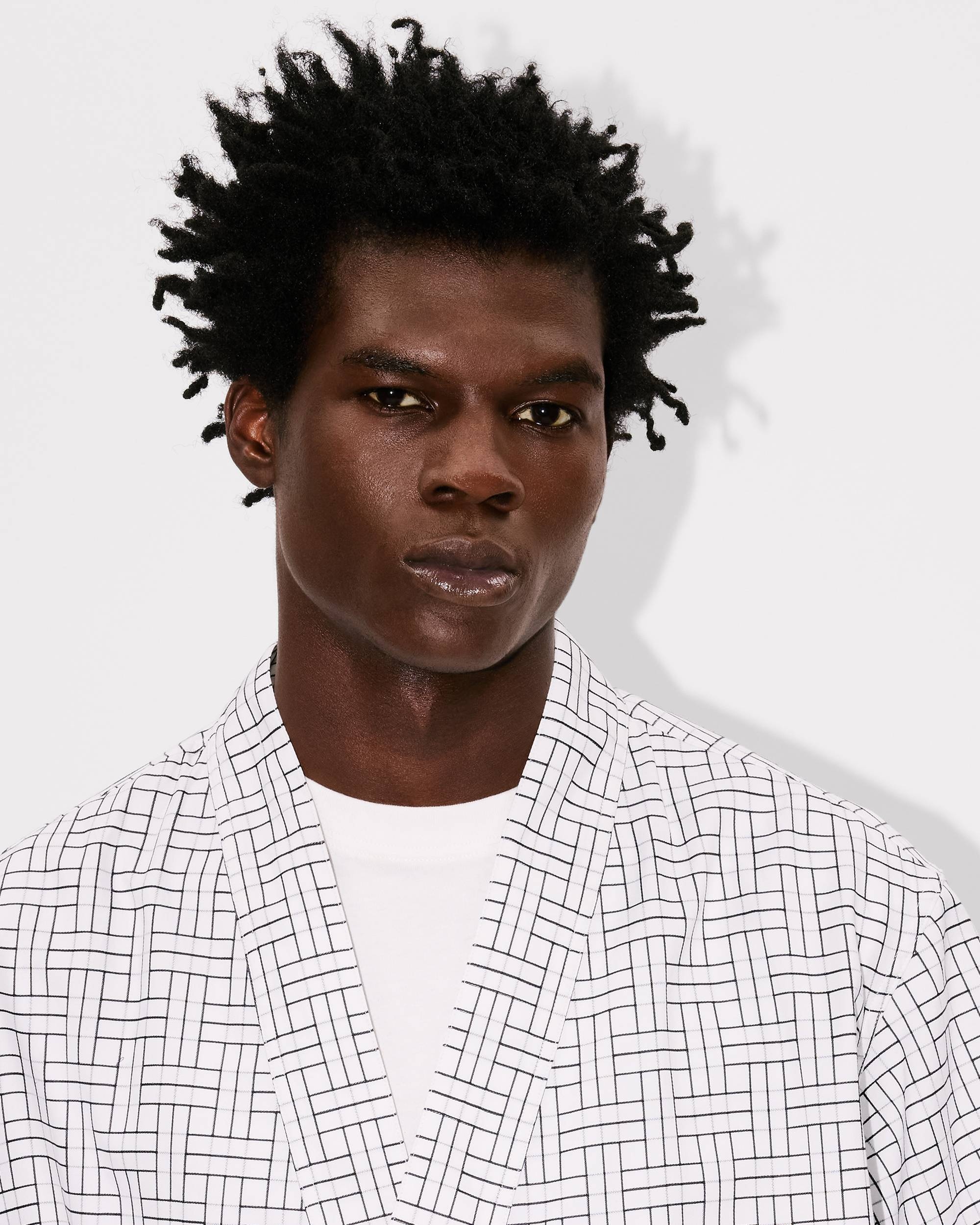 'KENZO Weave' kimono short sleeve shirt in cotton jacquard - 6