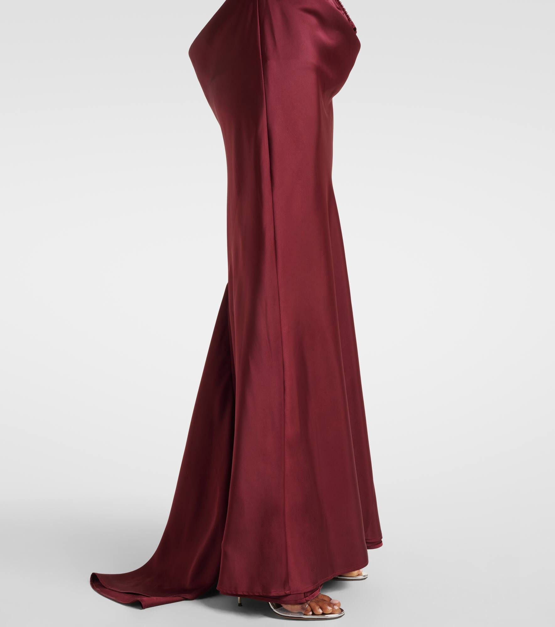 Embellished draped satin corset gown - 5