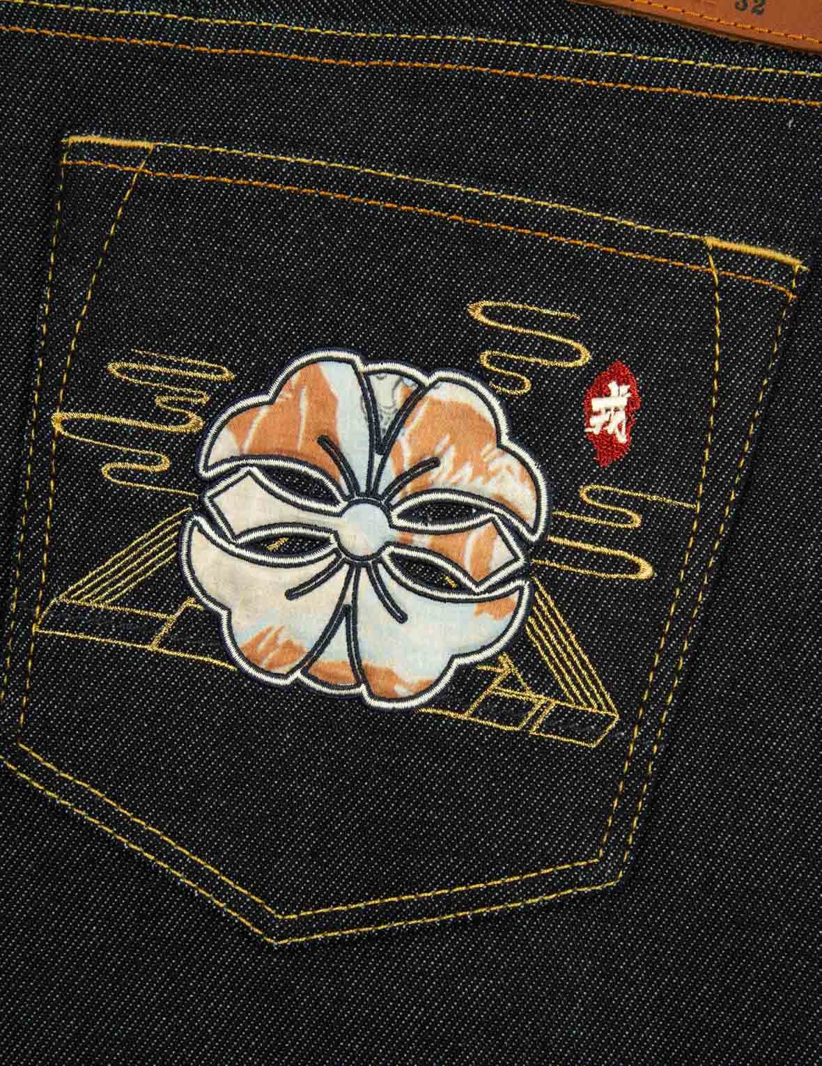 KAMON AND LOGO APPLIQUÉ DENIM JOGGER PANTS - 12