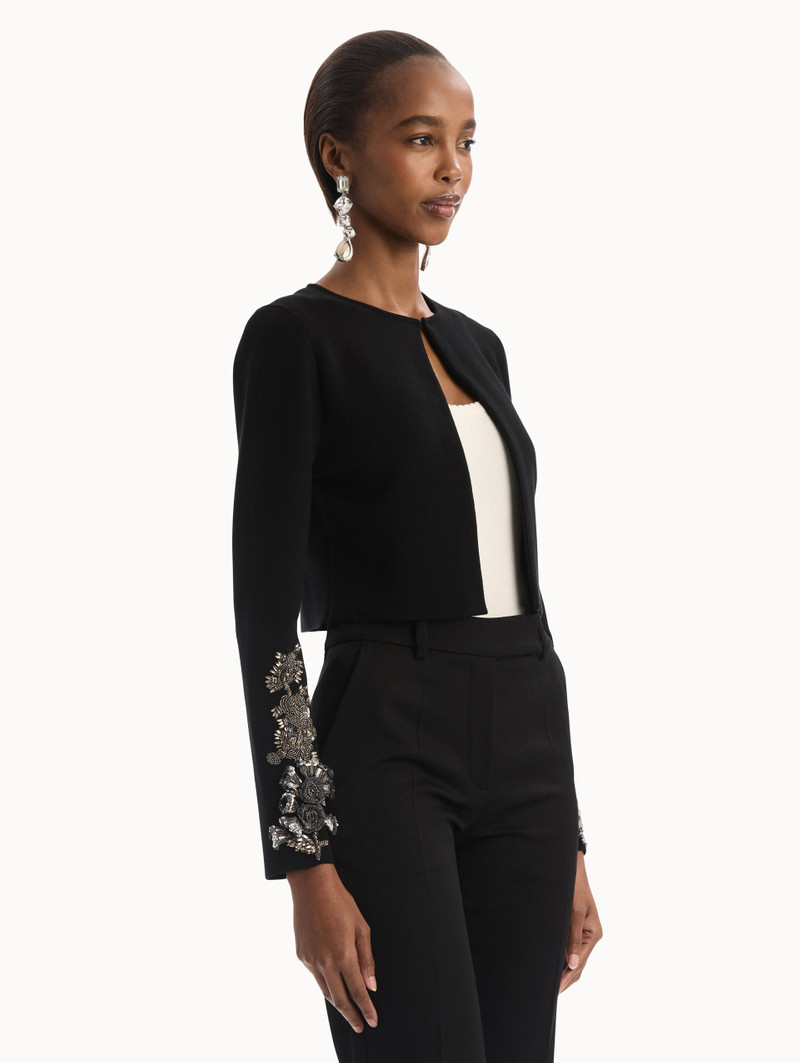 FEATHER SEQUIN EMBROIDERED KNIT CARDIGAN 5