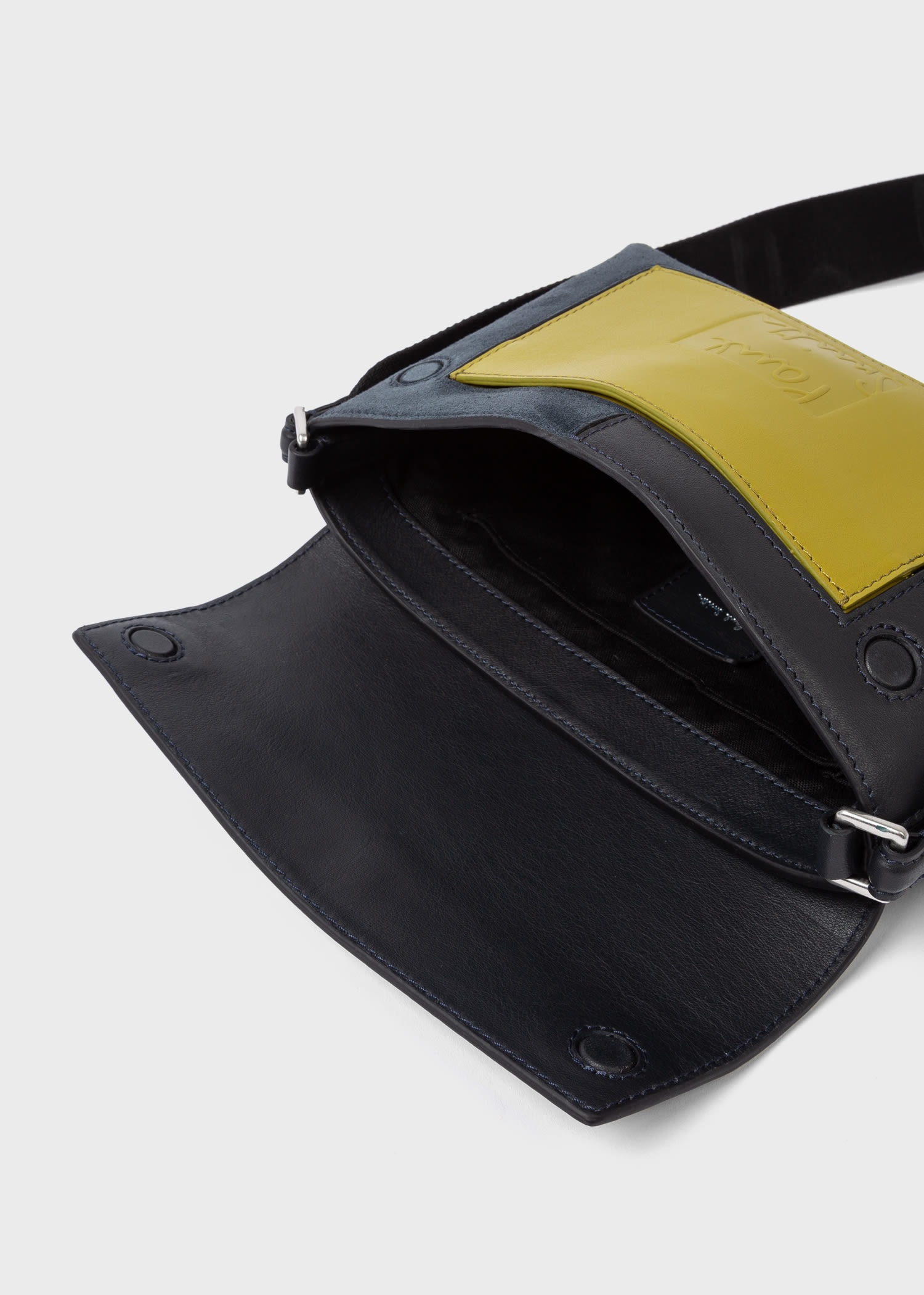 Leather Contrast Panel Cross-Body Bag - 2