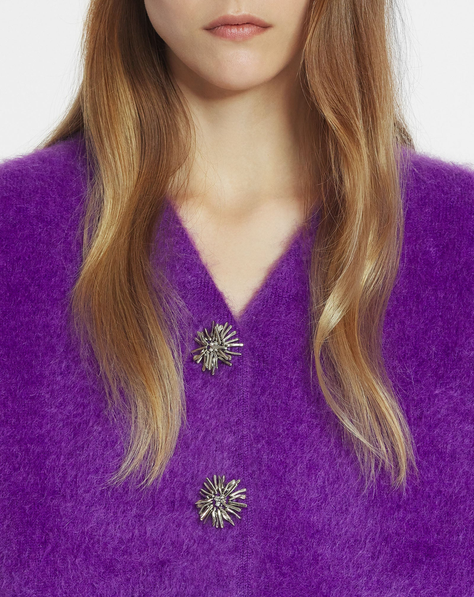 BRUSHED MOHAIR CARDIGAN - 5