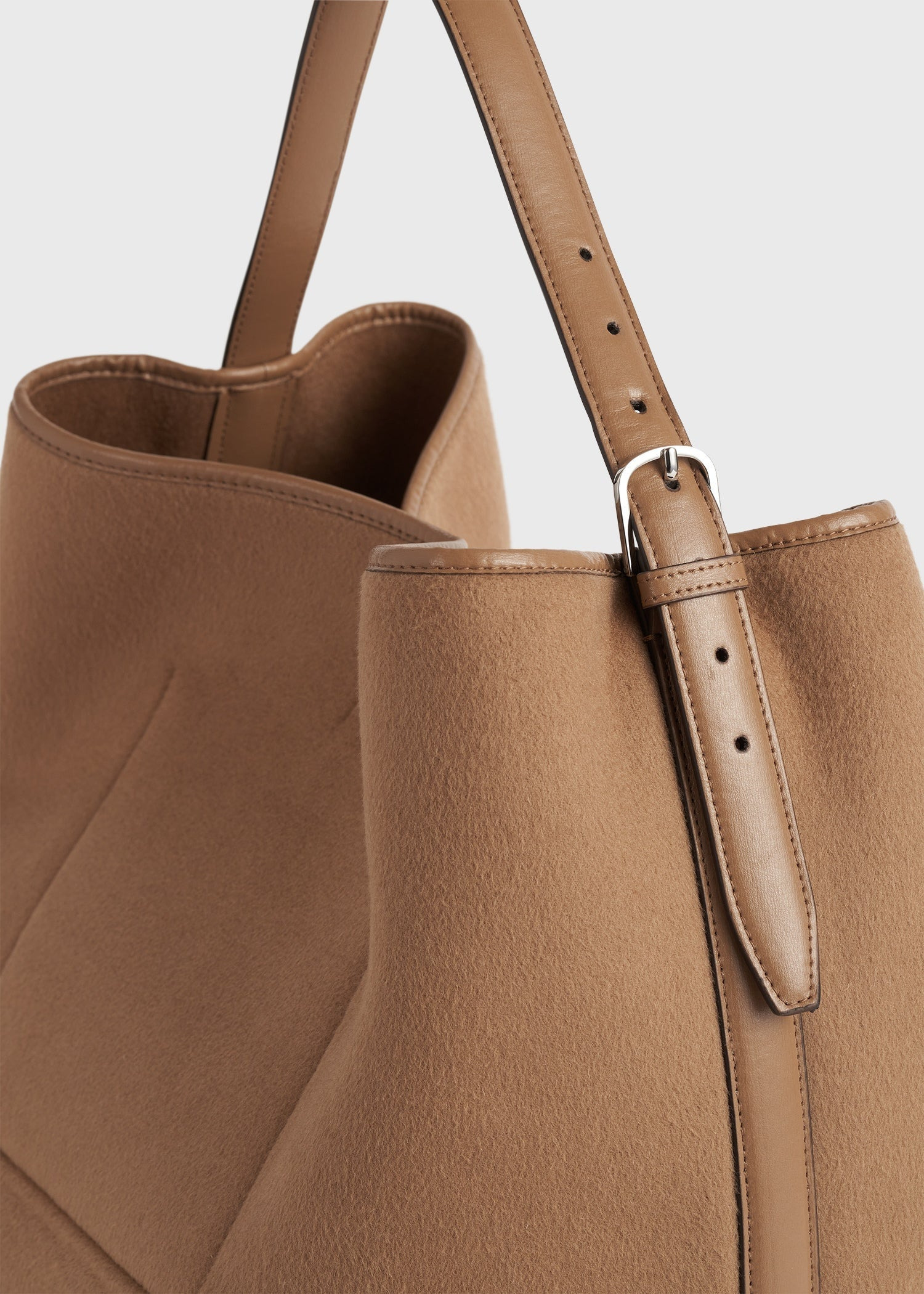 Belted doublé tote camel - 4