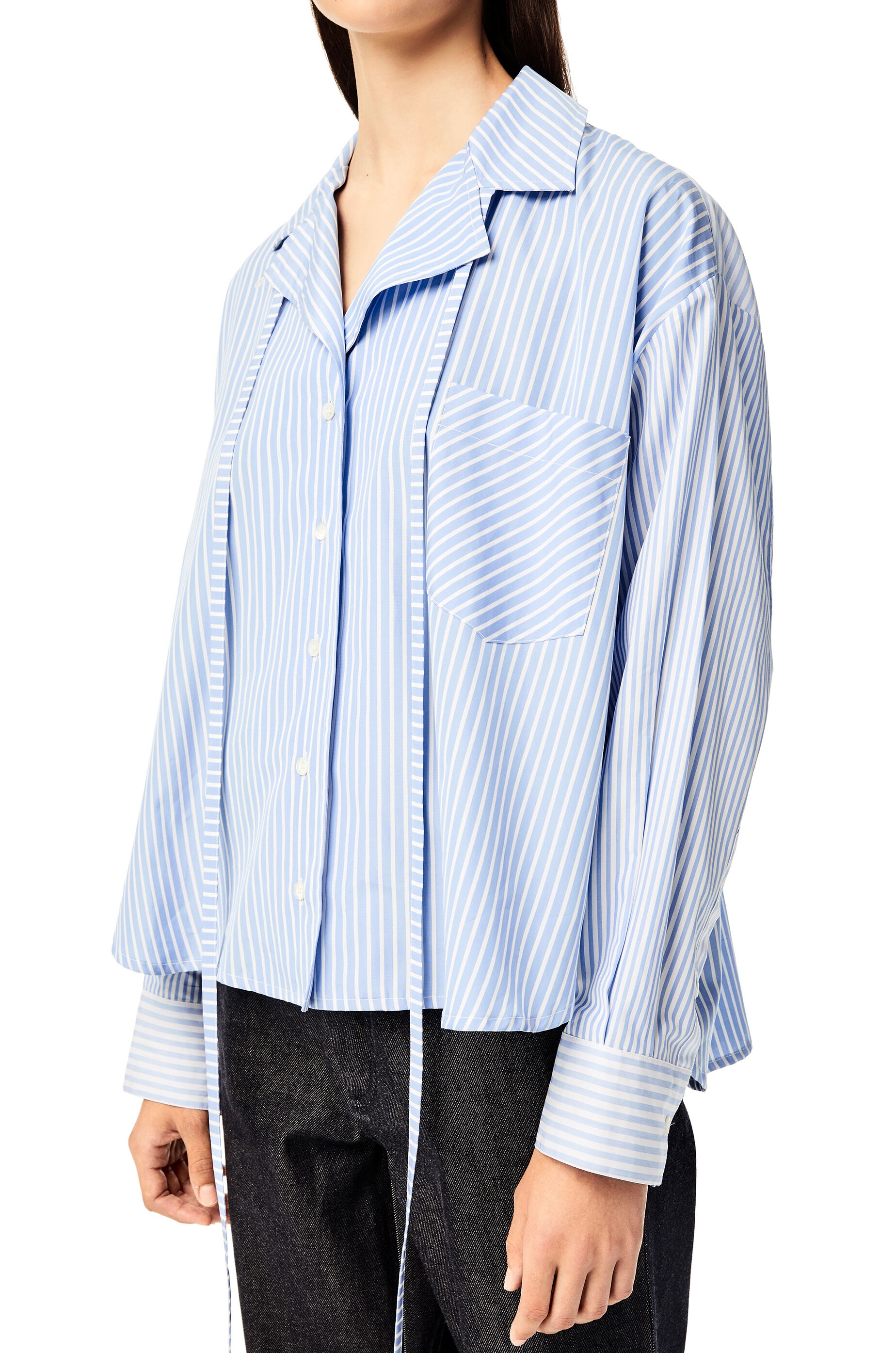 Pyjama blouse in striped cotton - 5