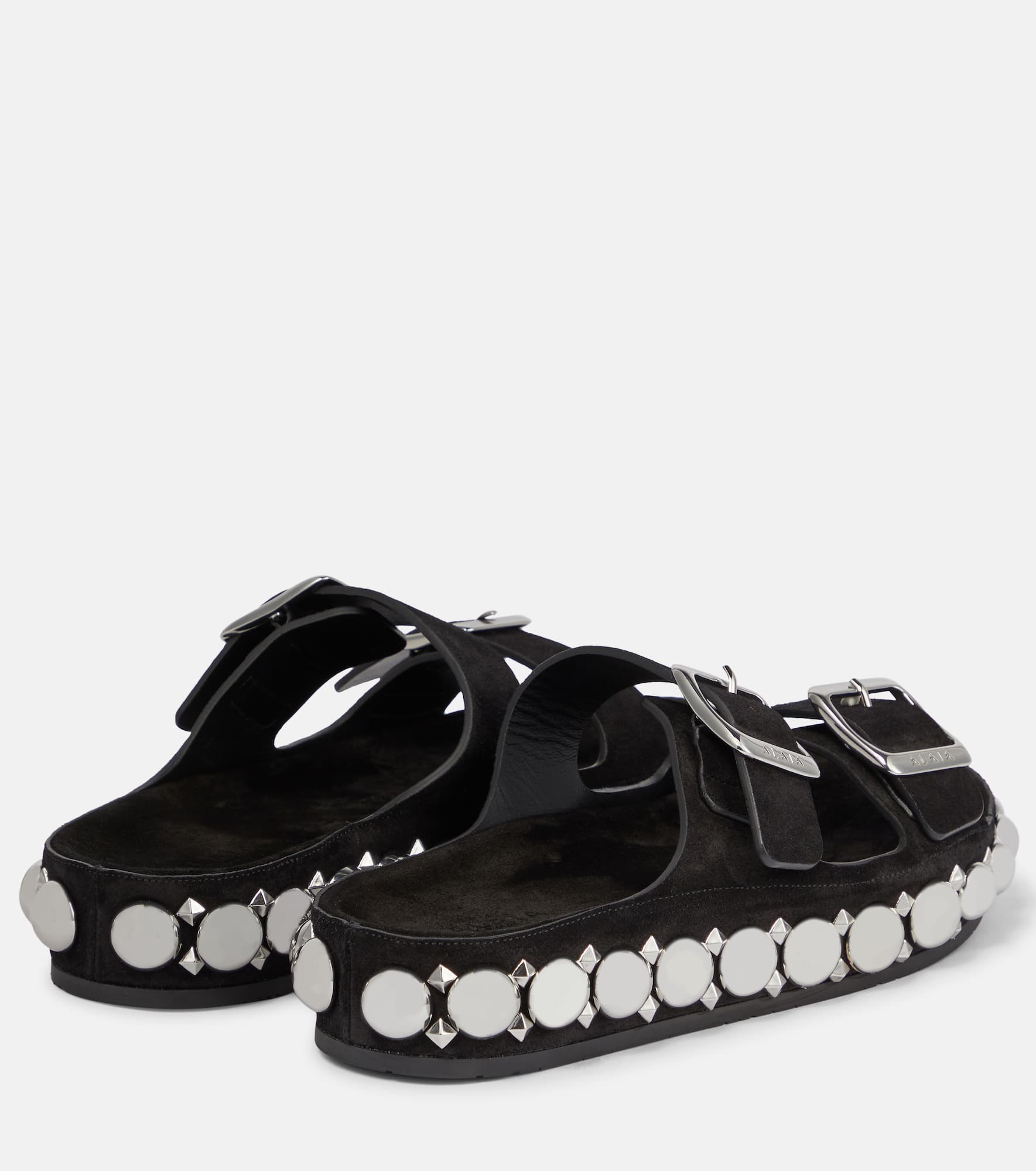 Bombe embellished suede slides - 3