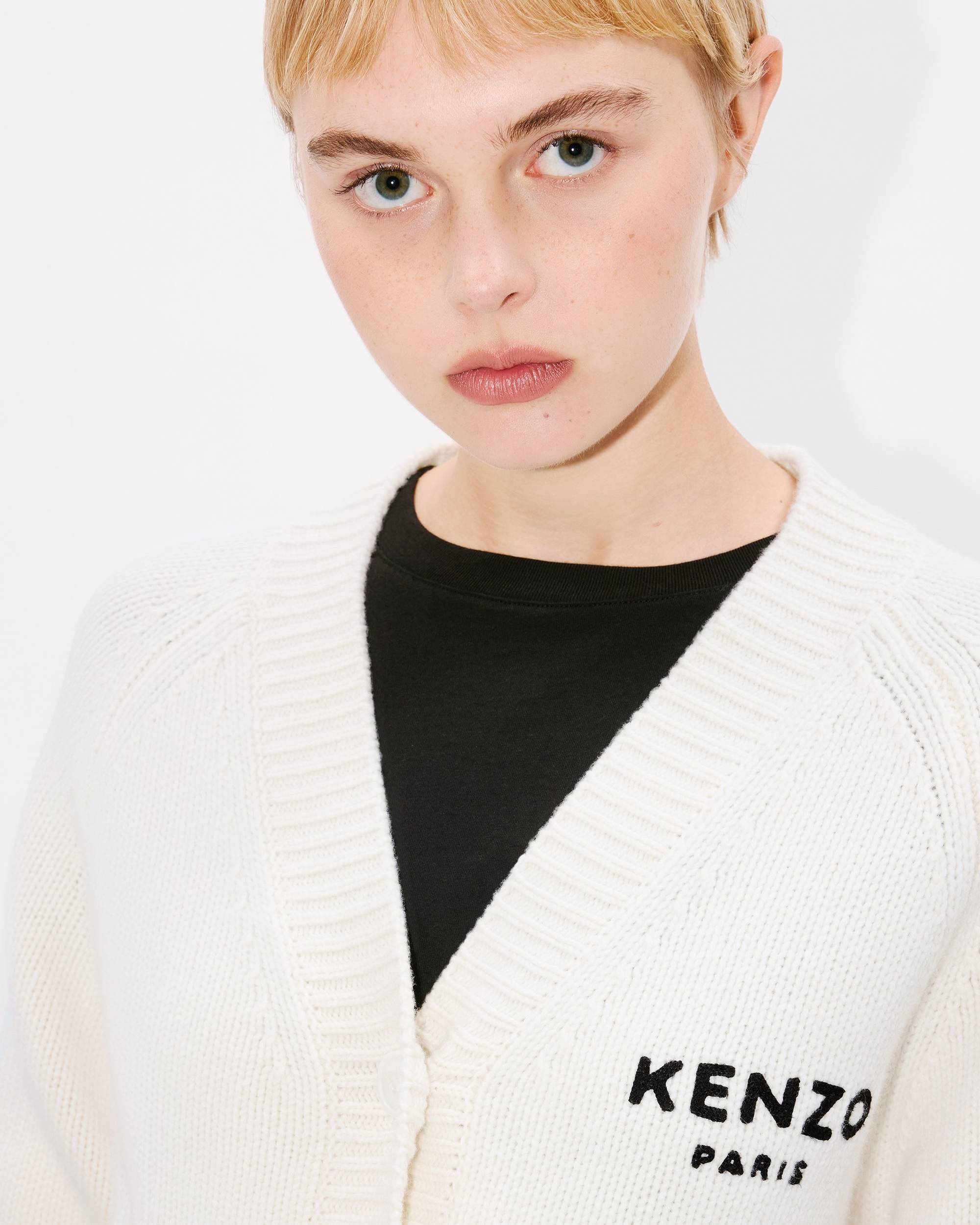 'KENZO Pop' embroidered cardigan in wool and cotton - 6