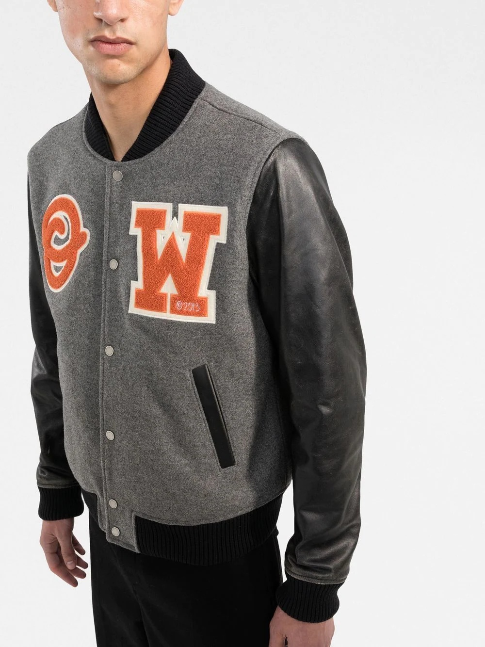 patchwork varsity jacket - 3