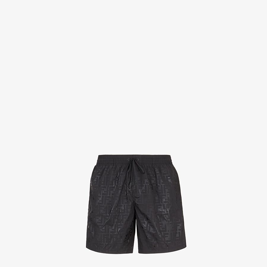 Black nylon swim shorts - 4