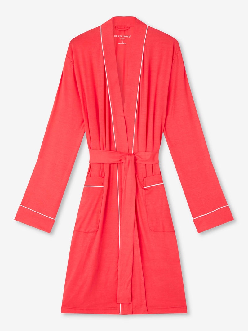 Women's Dressing Gown Lara Micro Modal Stretch Watermelon Pink - 1