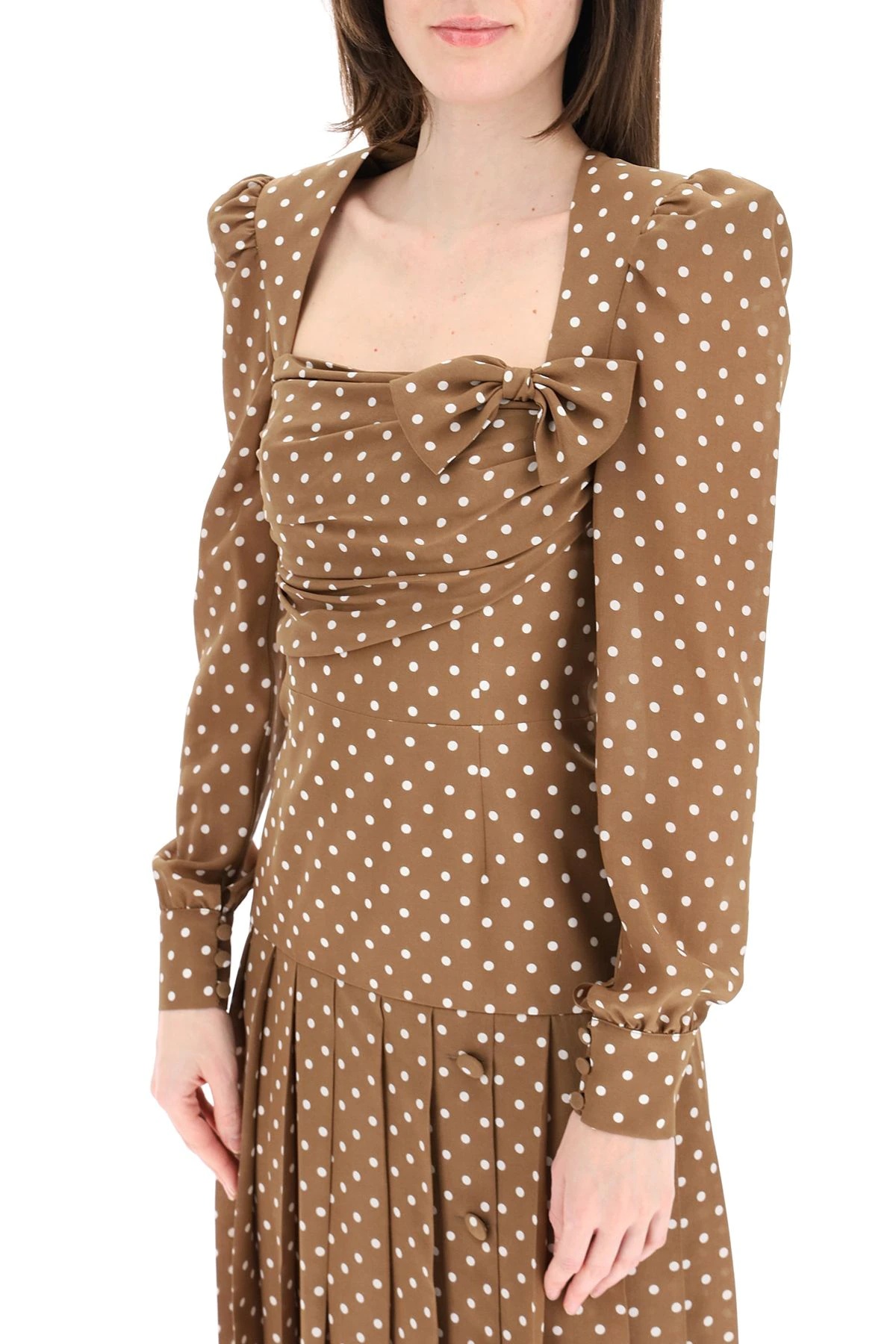 POLKA DOT PLEATED DRESS - 5