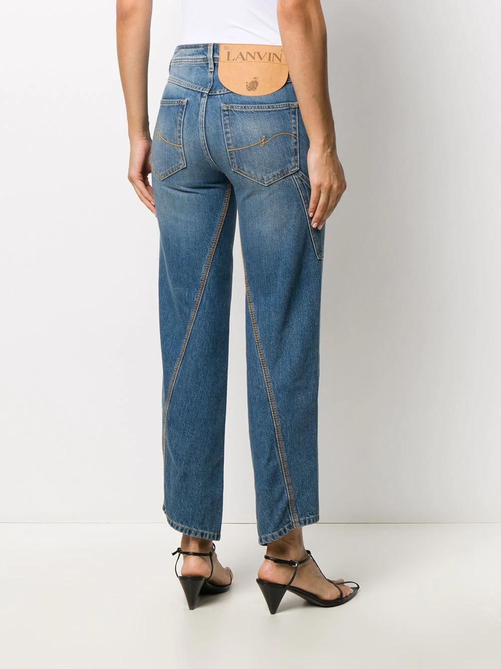 twist-seam cropped jeans - 4