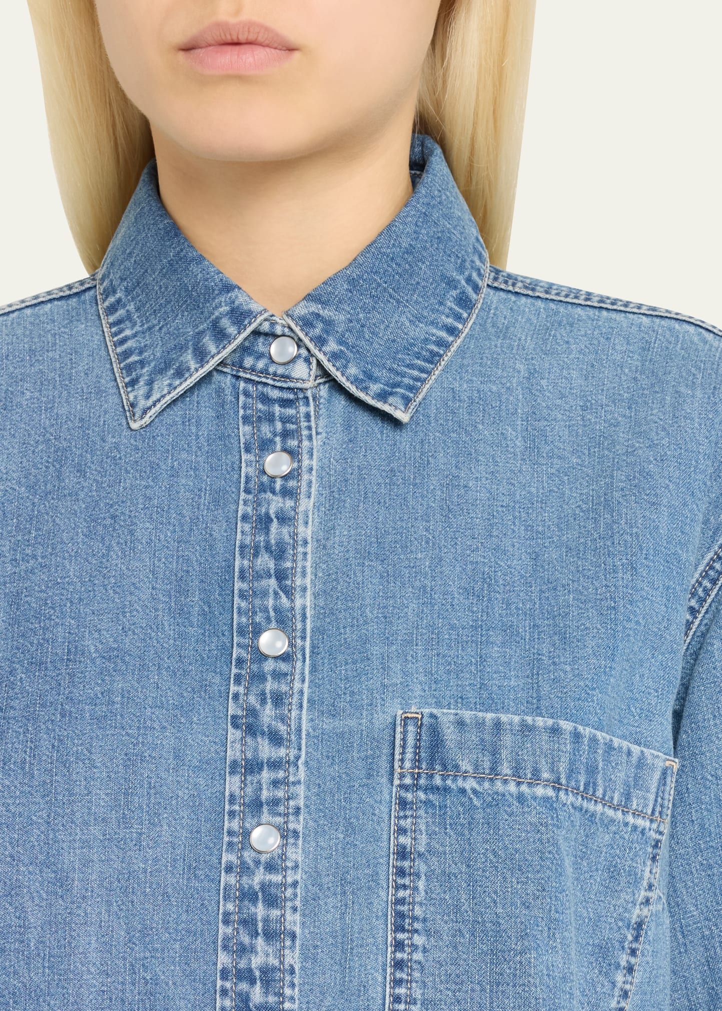 Aderes Snap-Front Denim Top - 5