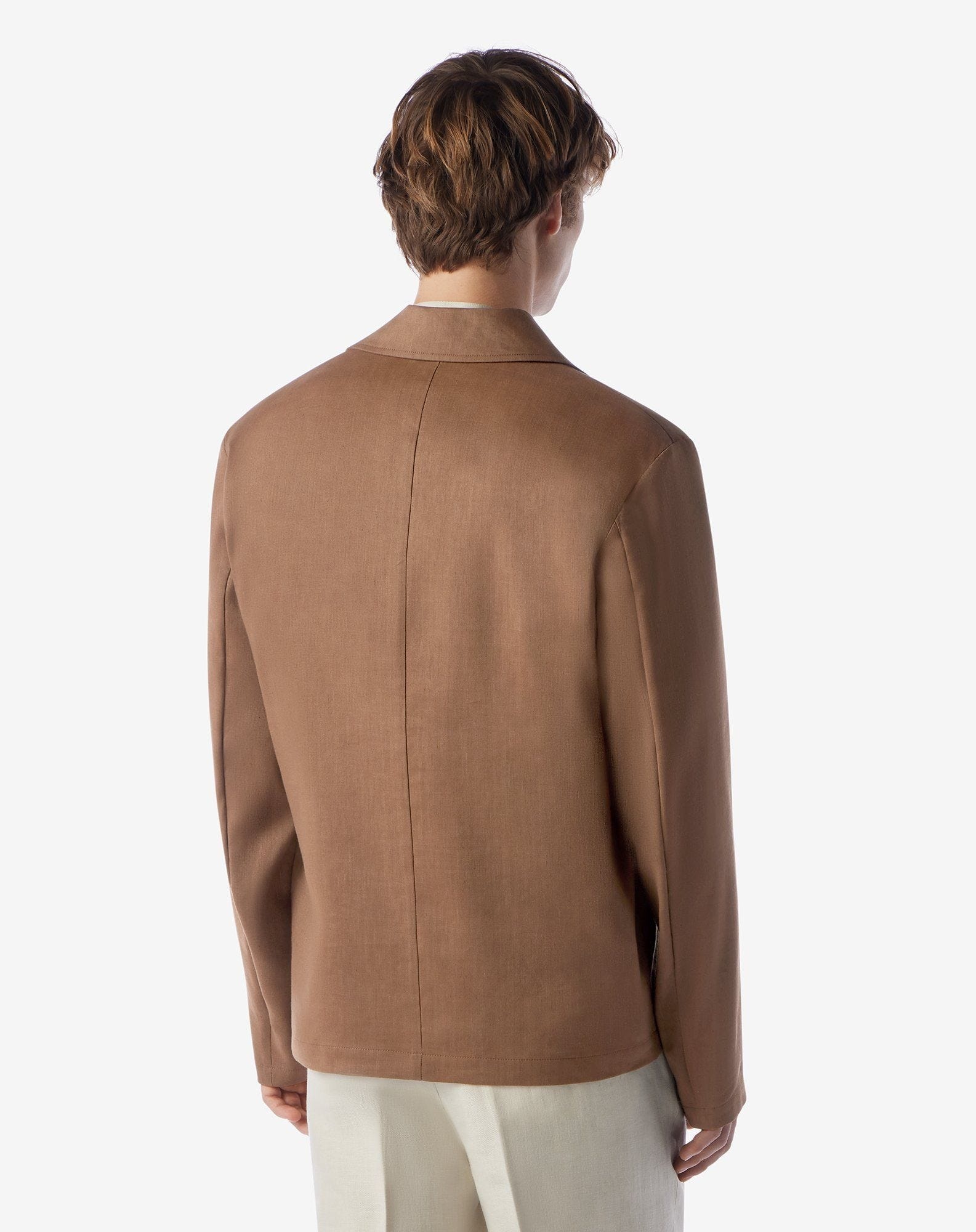 Light brown linen, wool and mohair overshirt - 3