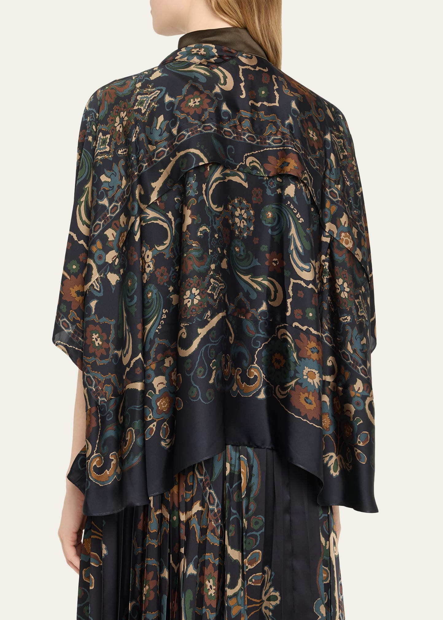 Floral Print Cape Shirt - 3