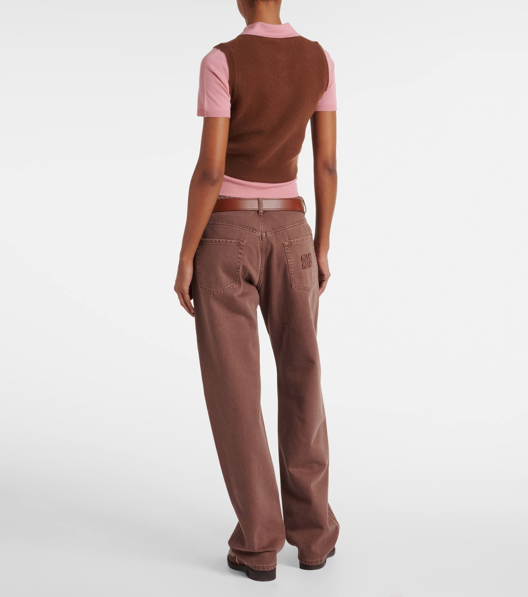 Layered wool and cashmere polo shirt - 3