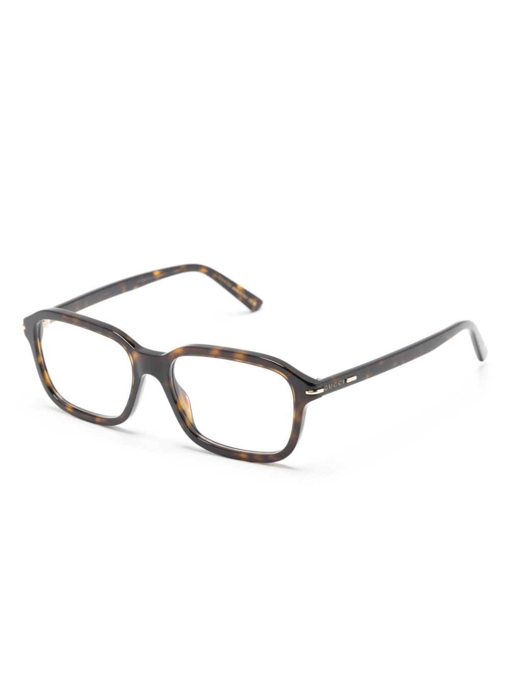 tortoiseshell-effect rectangle-frame glasses - 2