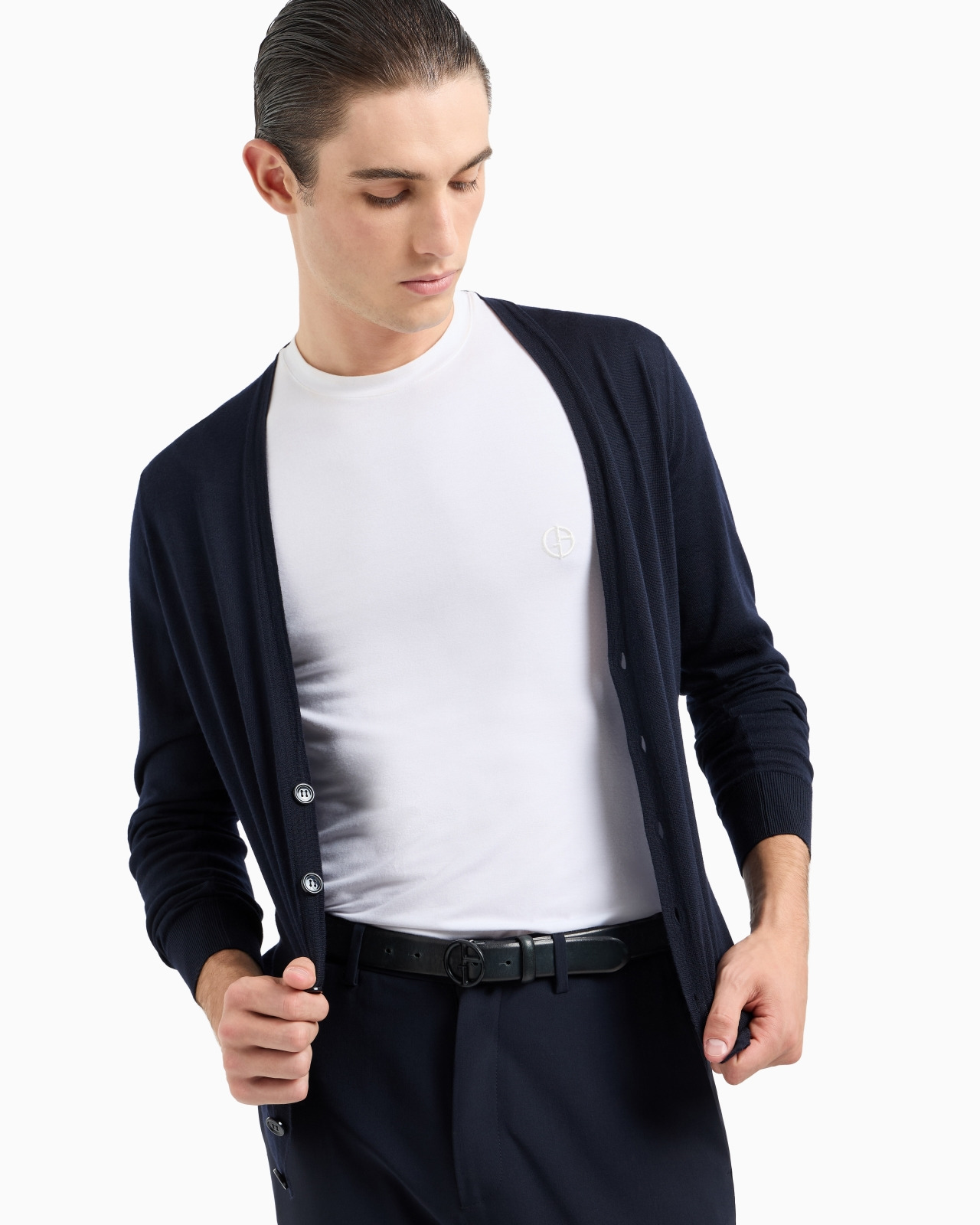 STRETCH VISCOSE BAMBOO JERSEY T-SHIRT WITH GA EMBROIDERY - 6