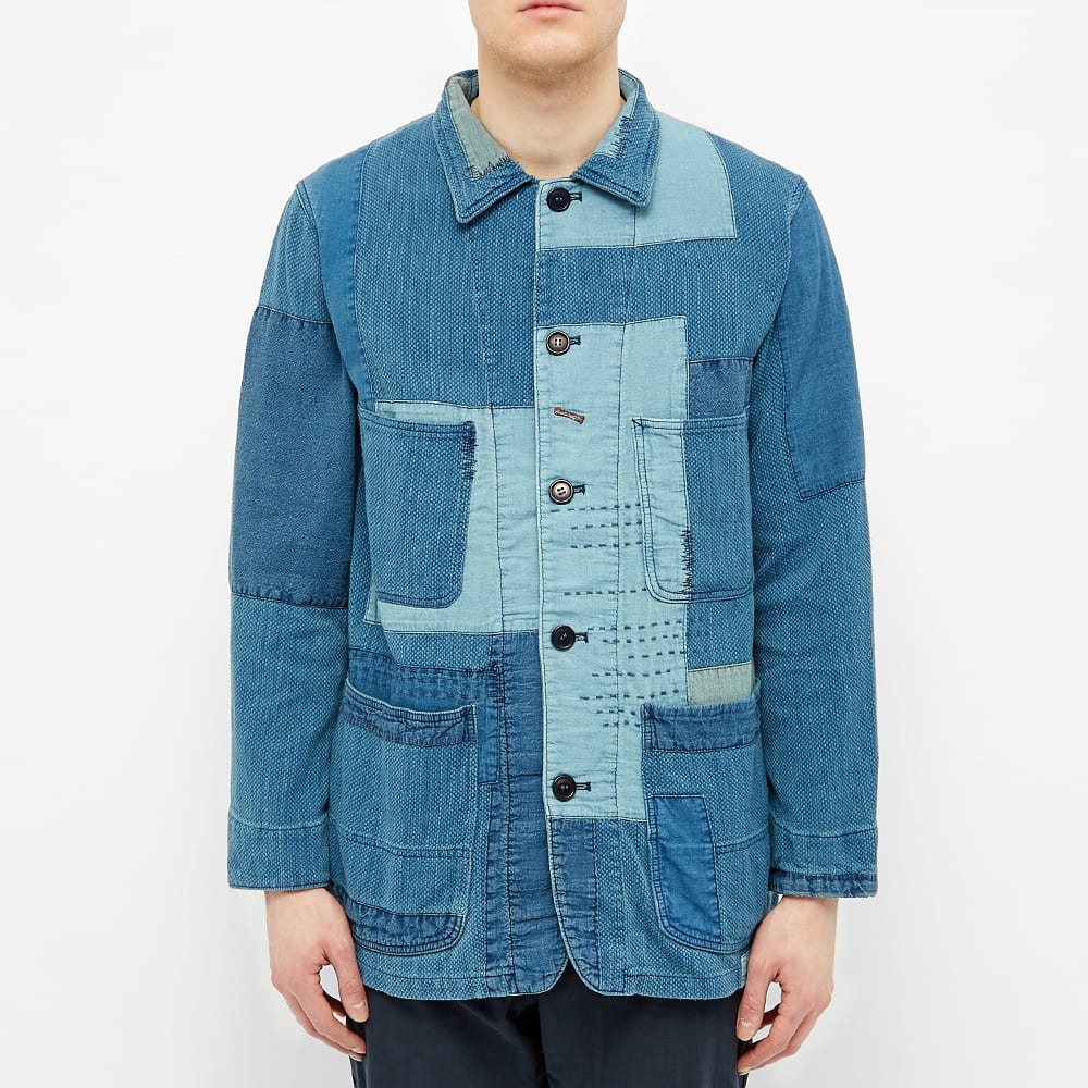 Blue Blue Japan Indigo Sashiko Patchwork Coverall Jacket - 4