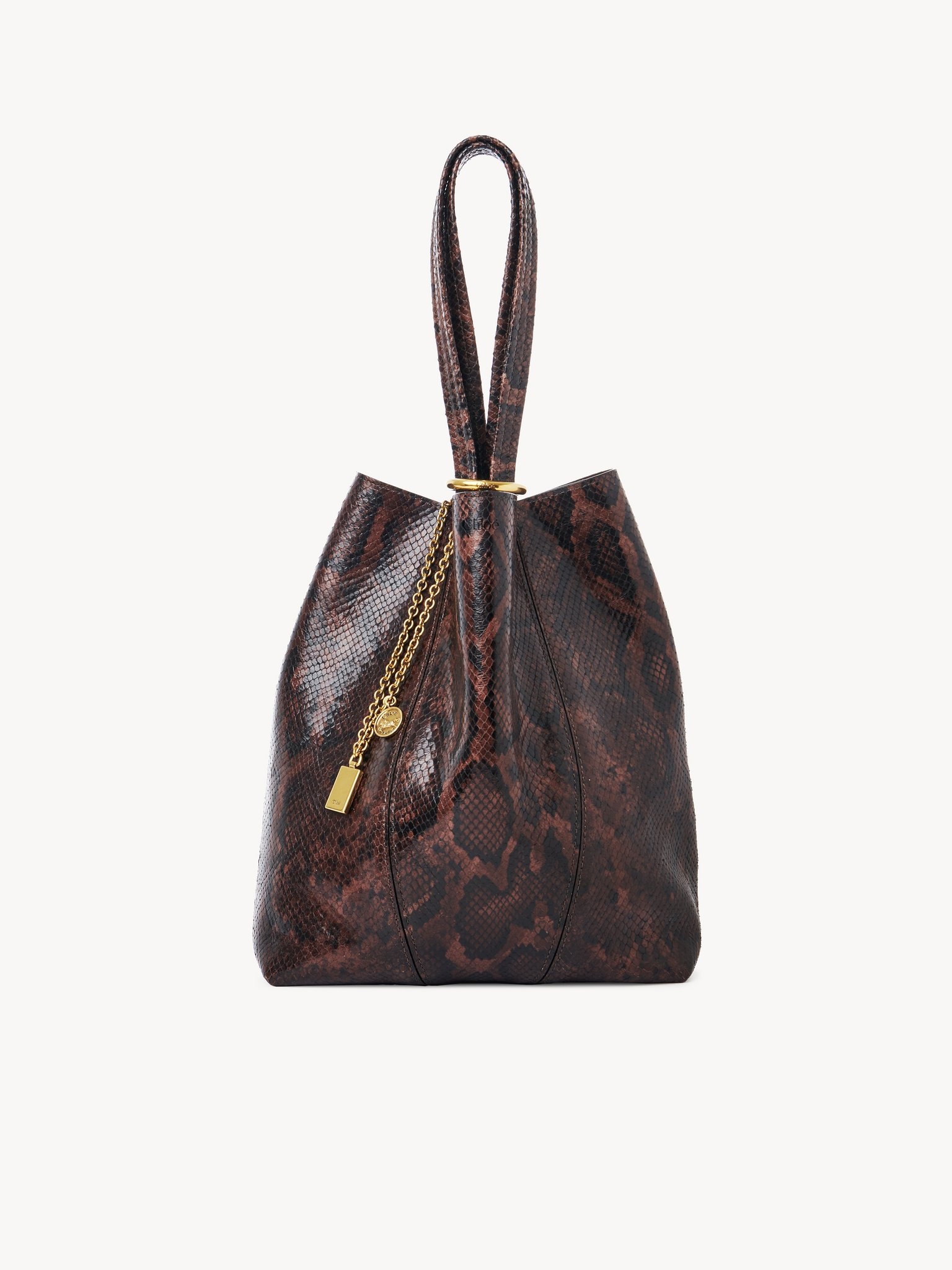 CHLOÉ SPIN TOTE BAG IN PYTHON-EFFECT LEATHER - 2