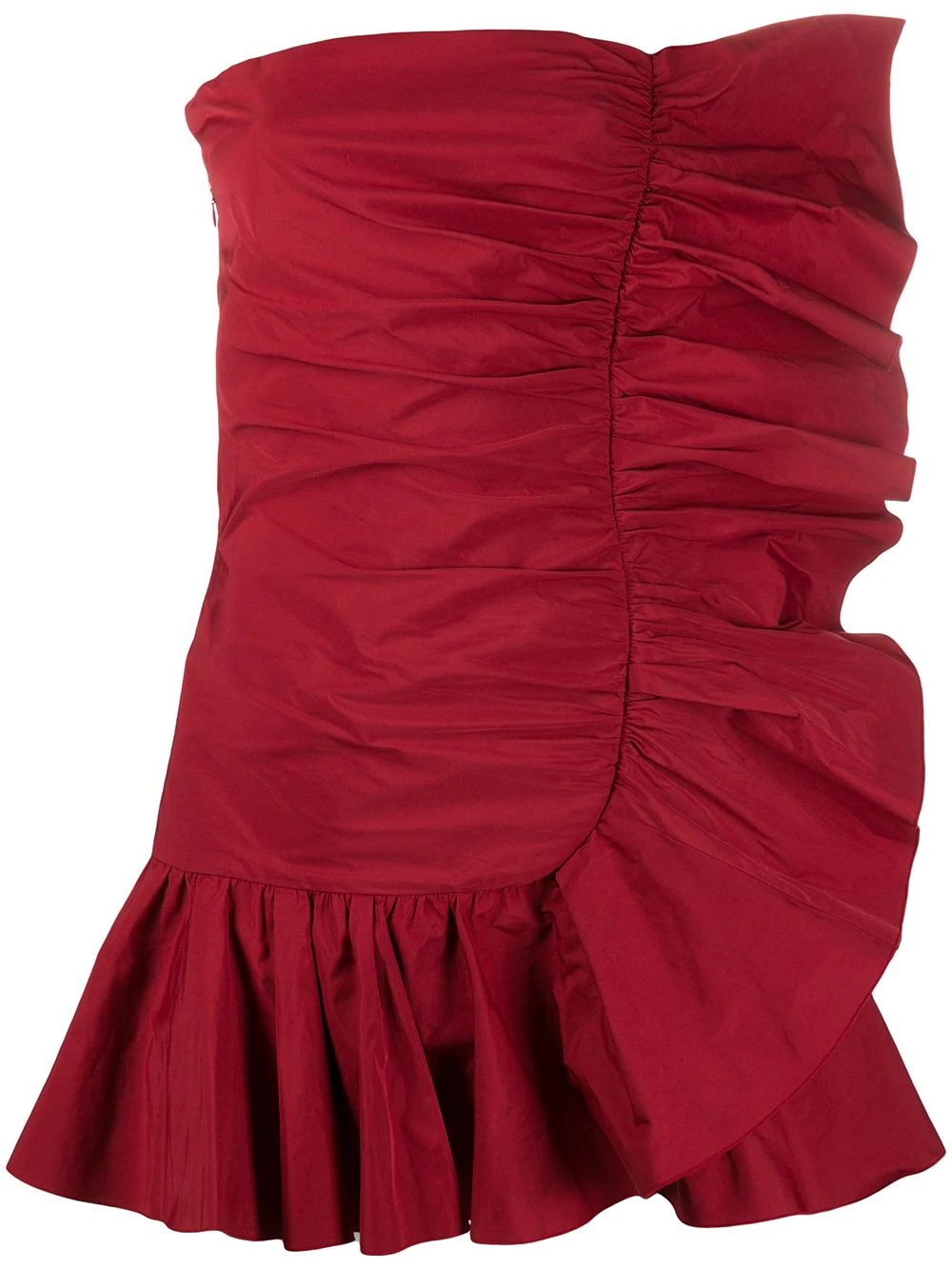 strapless ruffle trim mini dress - 1