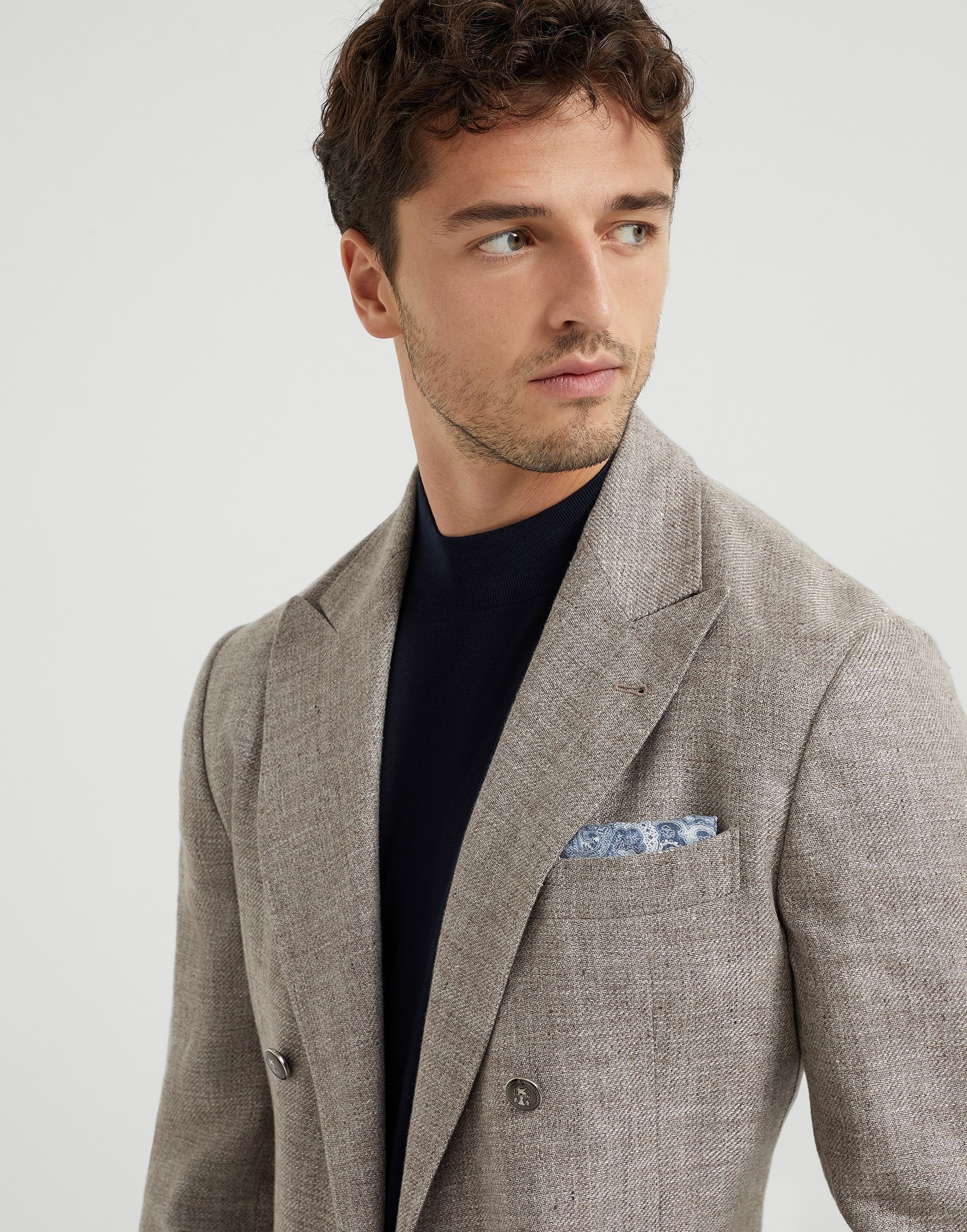 Double face silk pocket square with paisley design - 3