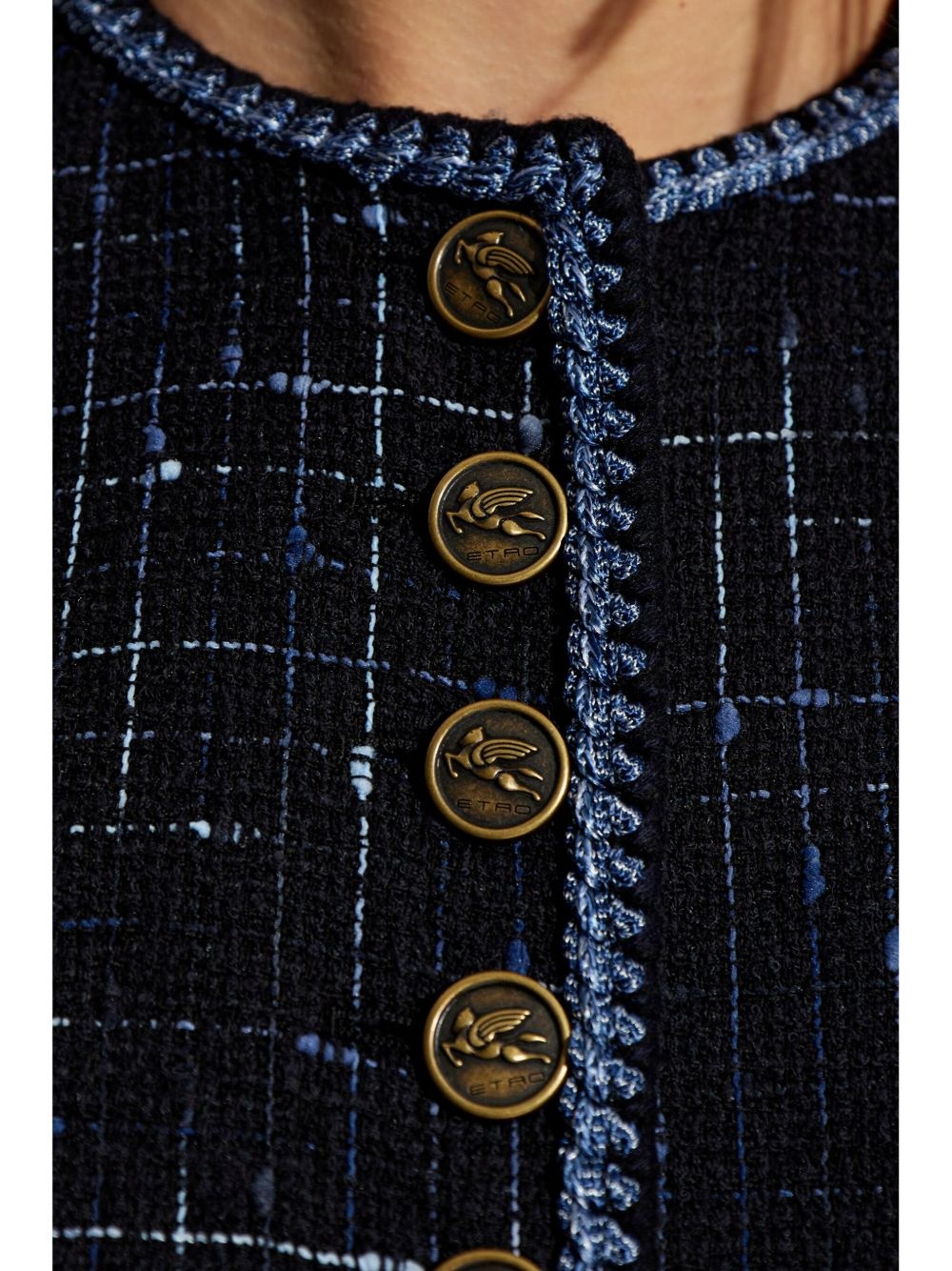 contrast-trim tweed jacket - 5