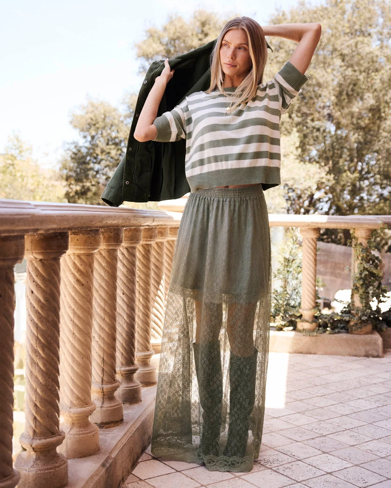 Georgie Short Sleeve Stripe Sweater - 1