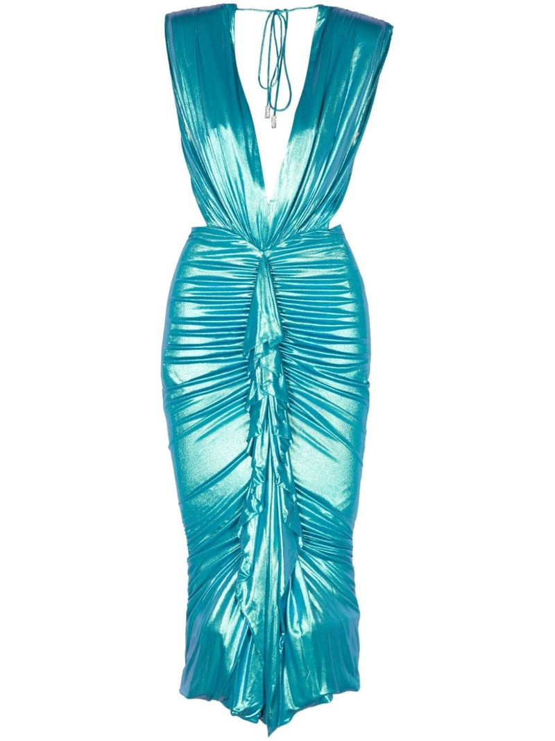 foiled drape-detailing dress 1