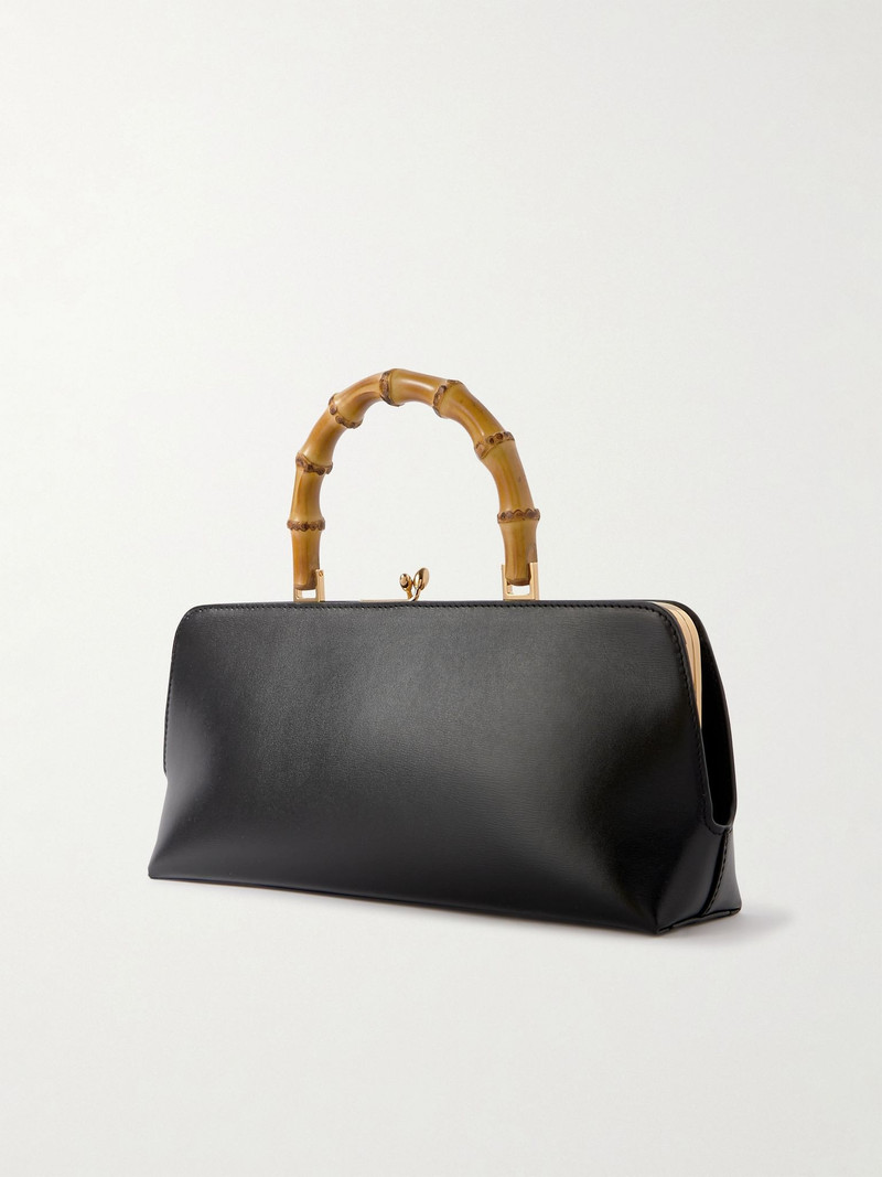 Bamboo leather tote Black 3