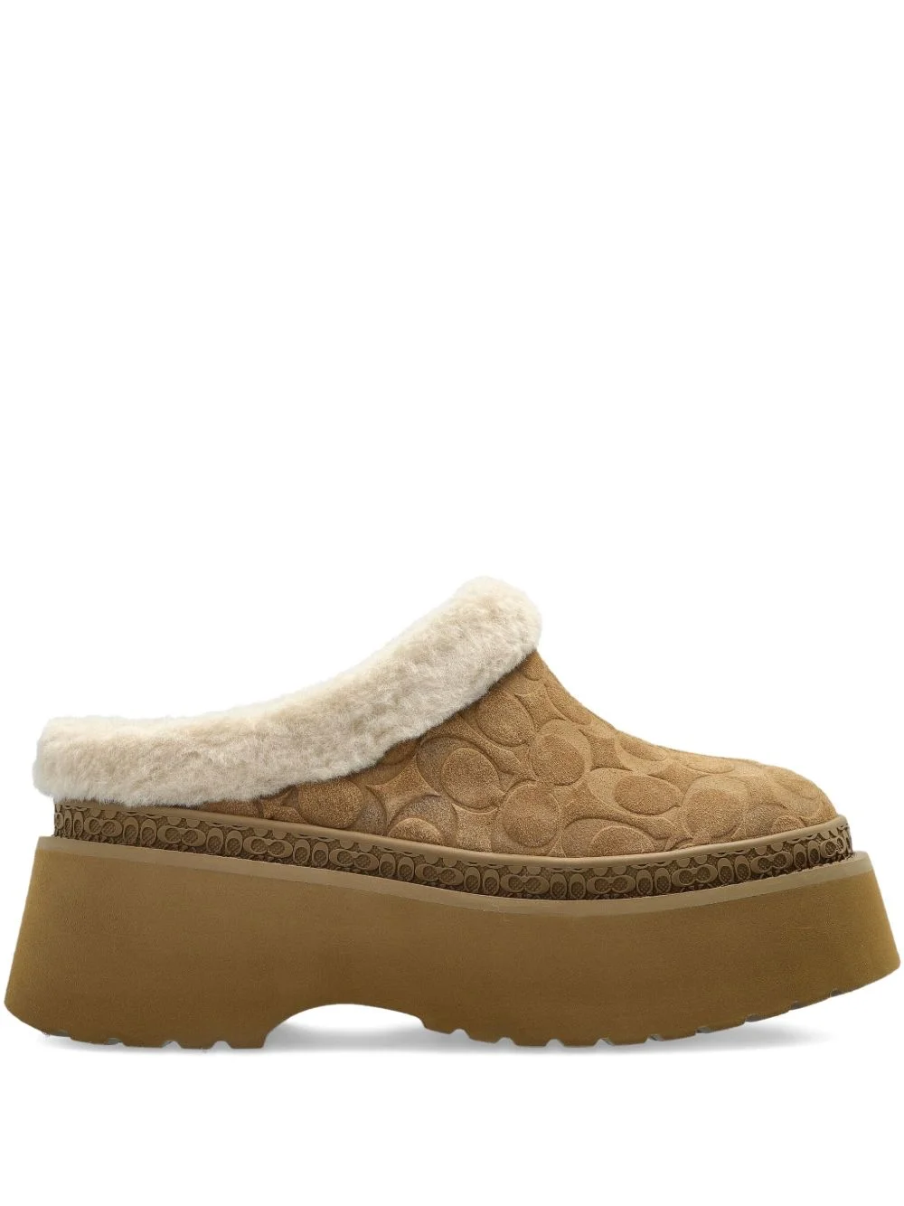 monogram suede mules - 1