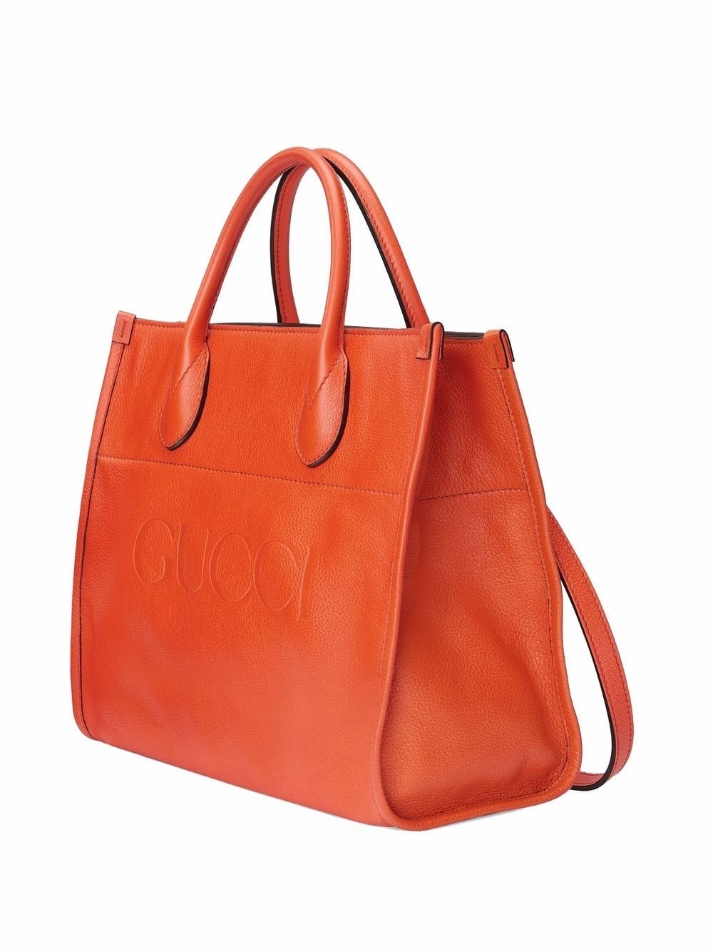 embossed-logo leather tote bag - 4