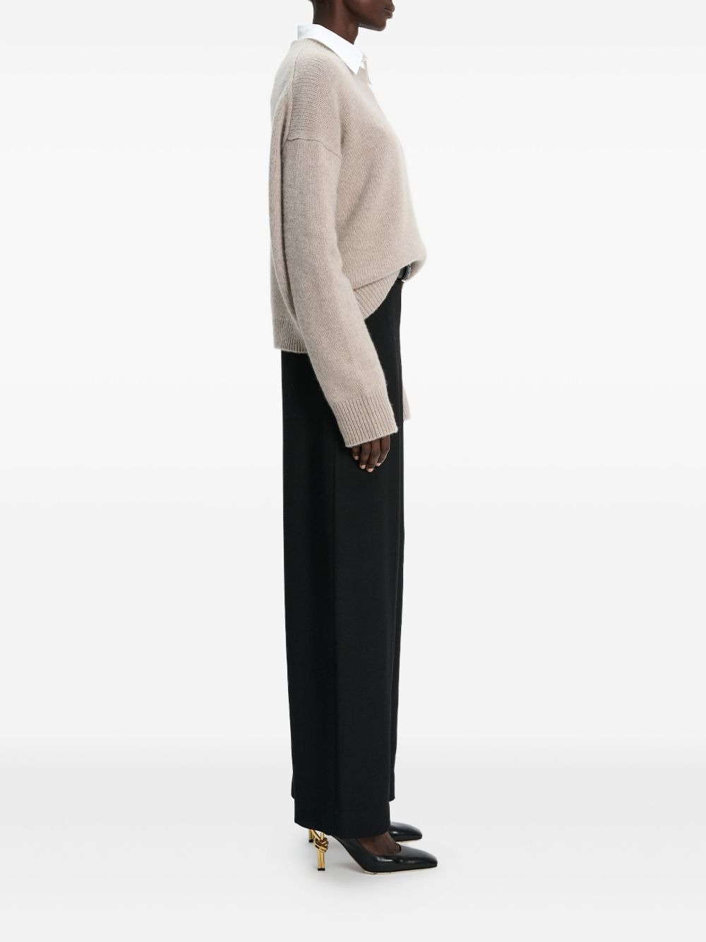 round-neck cashmere sweater - 3