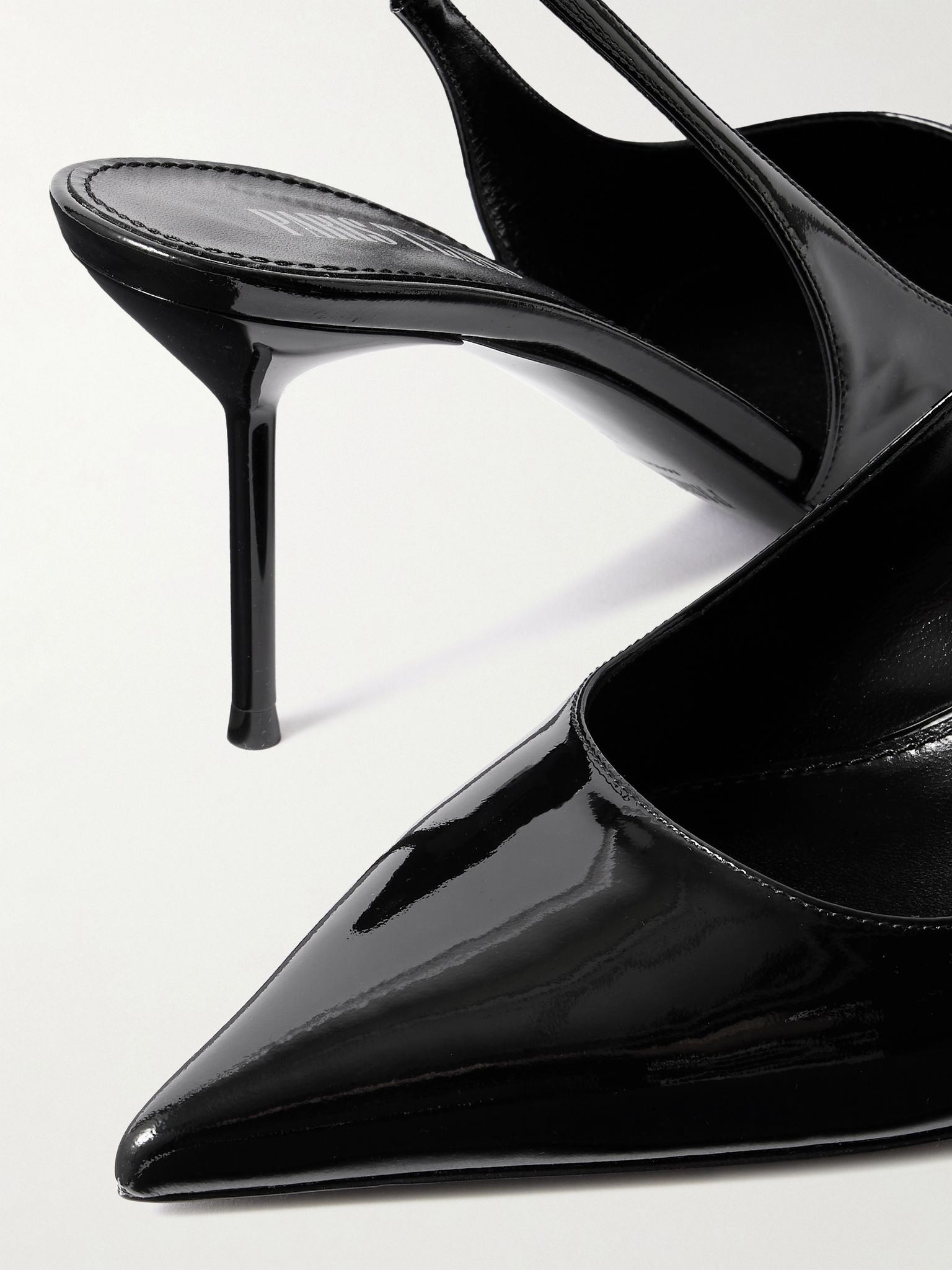 Lidia patent-leather slingback pumps Black - 4