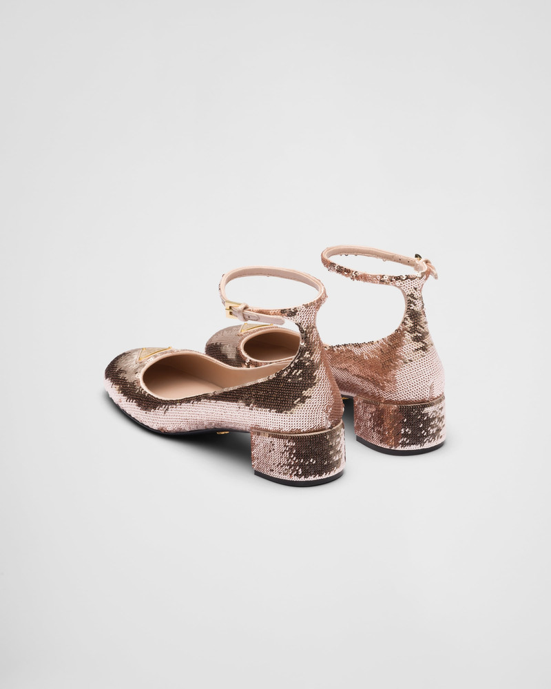 Sequined satin pumps 5